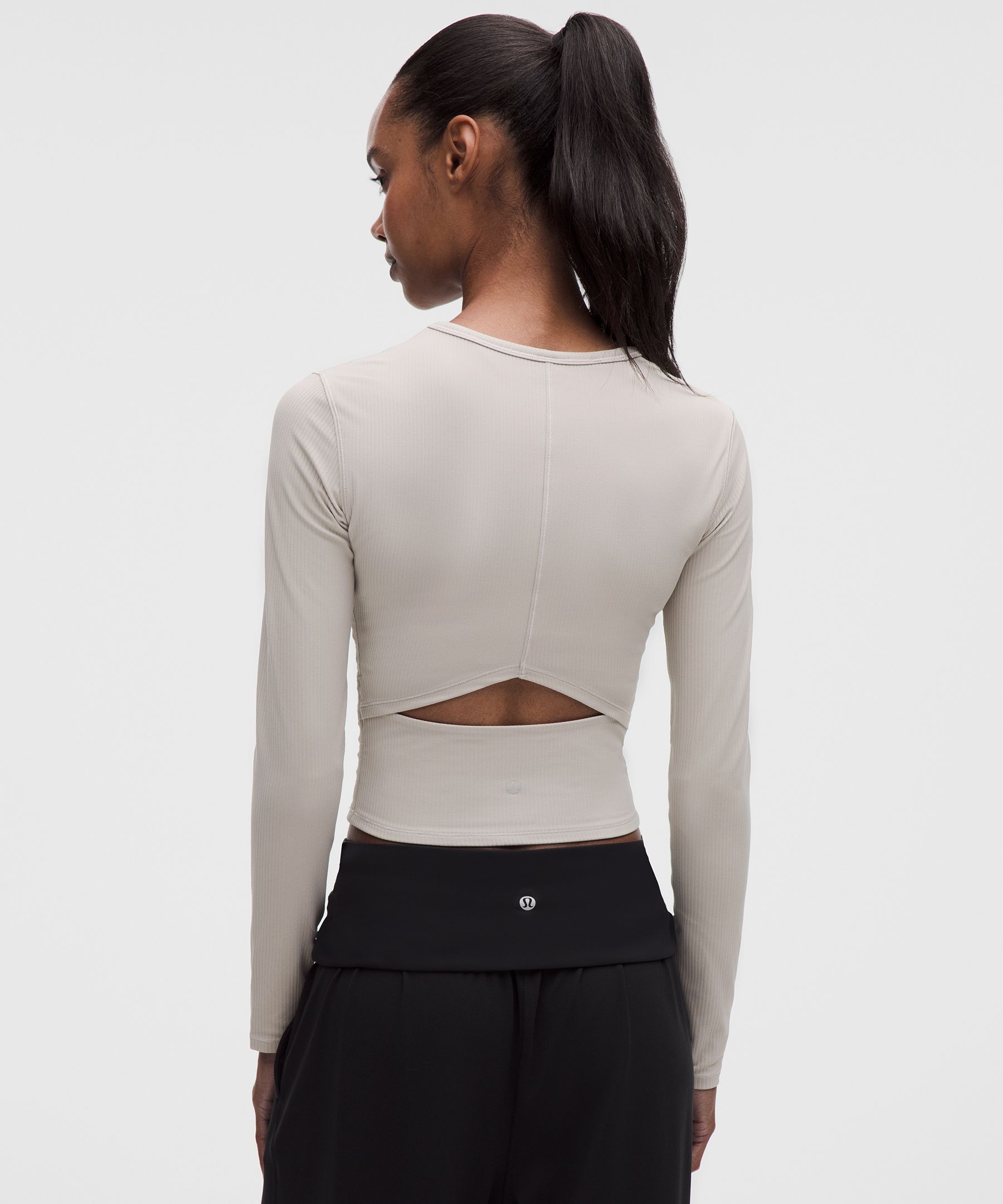 All It Takes Ribbed Keyhole Long-Sleeve Shirt