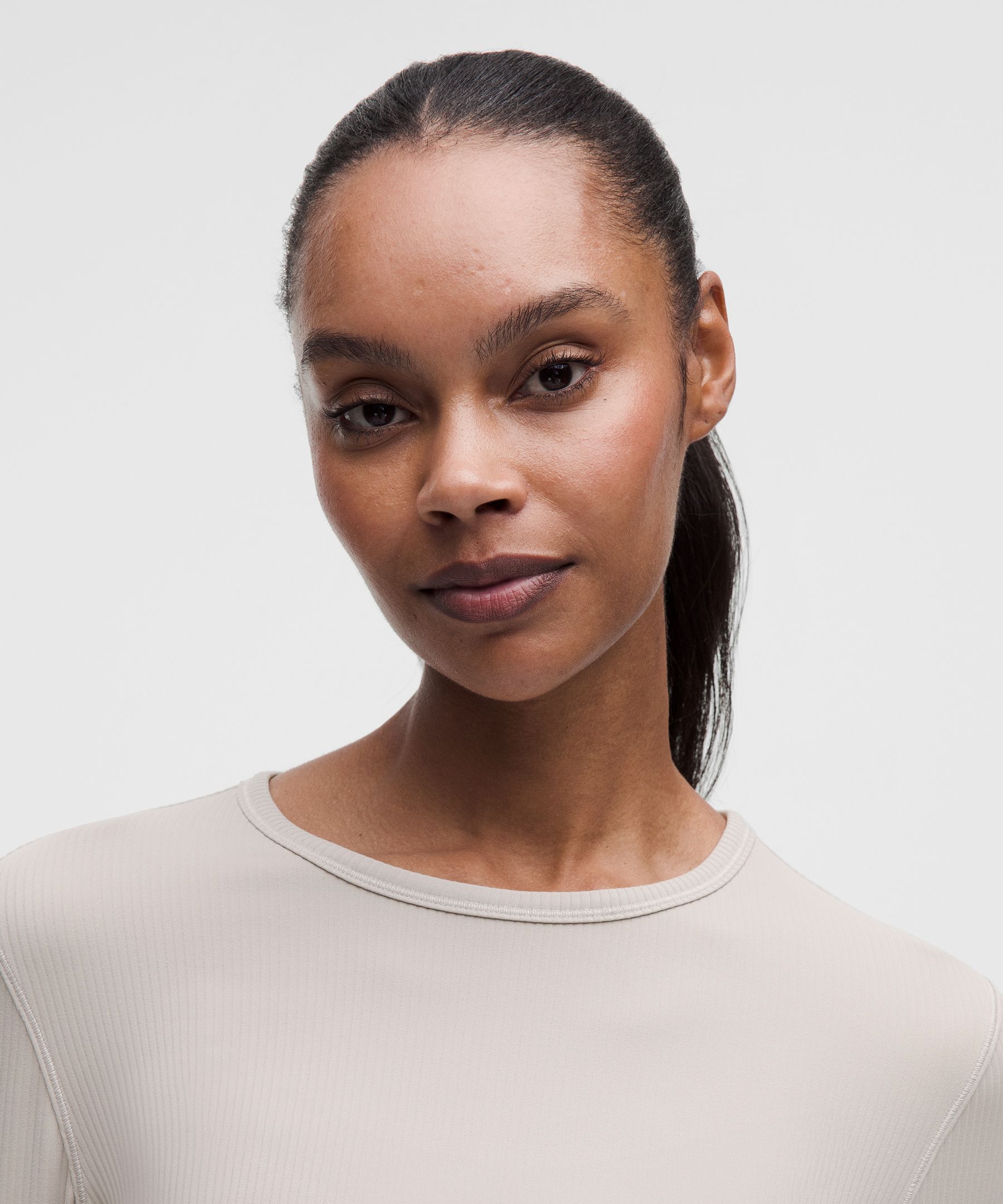 All It Takes Ribbed Keyhole Long-Sleeve Shirt