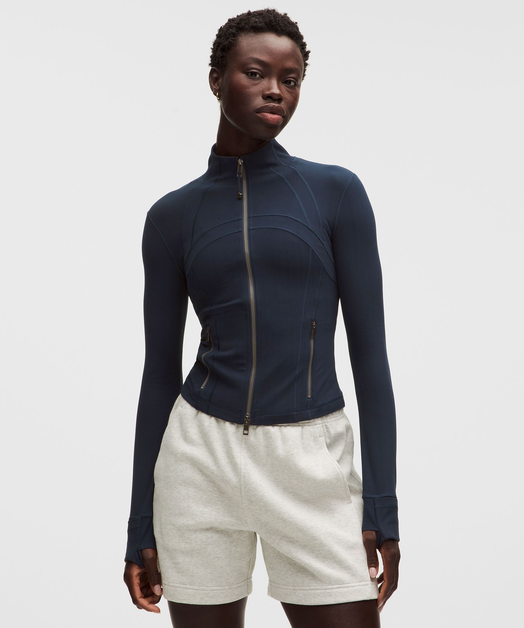 Define Cropped Jacket *Mixed Rib