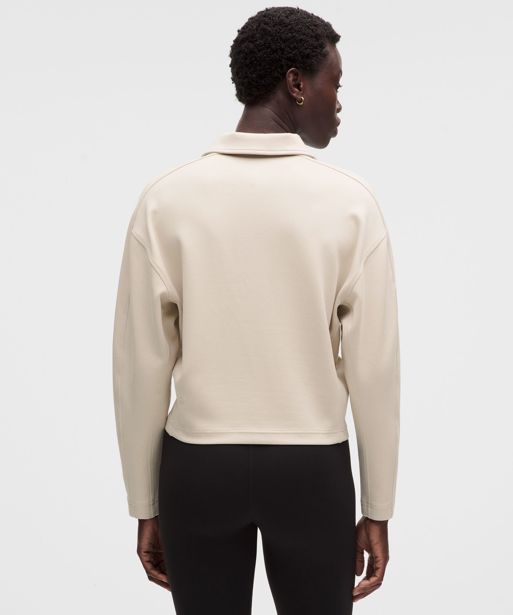 Double-Knit Collared Half Zip