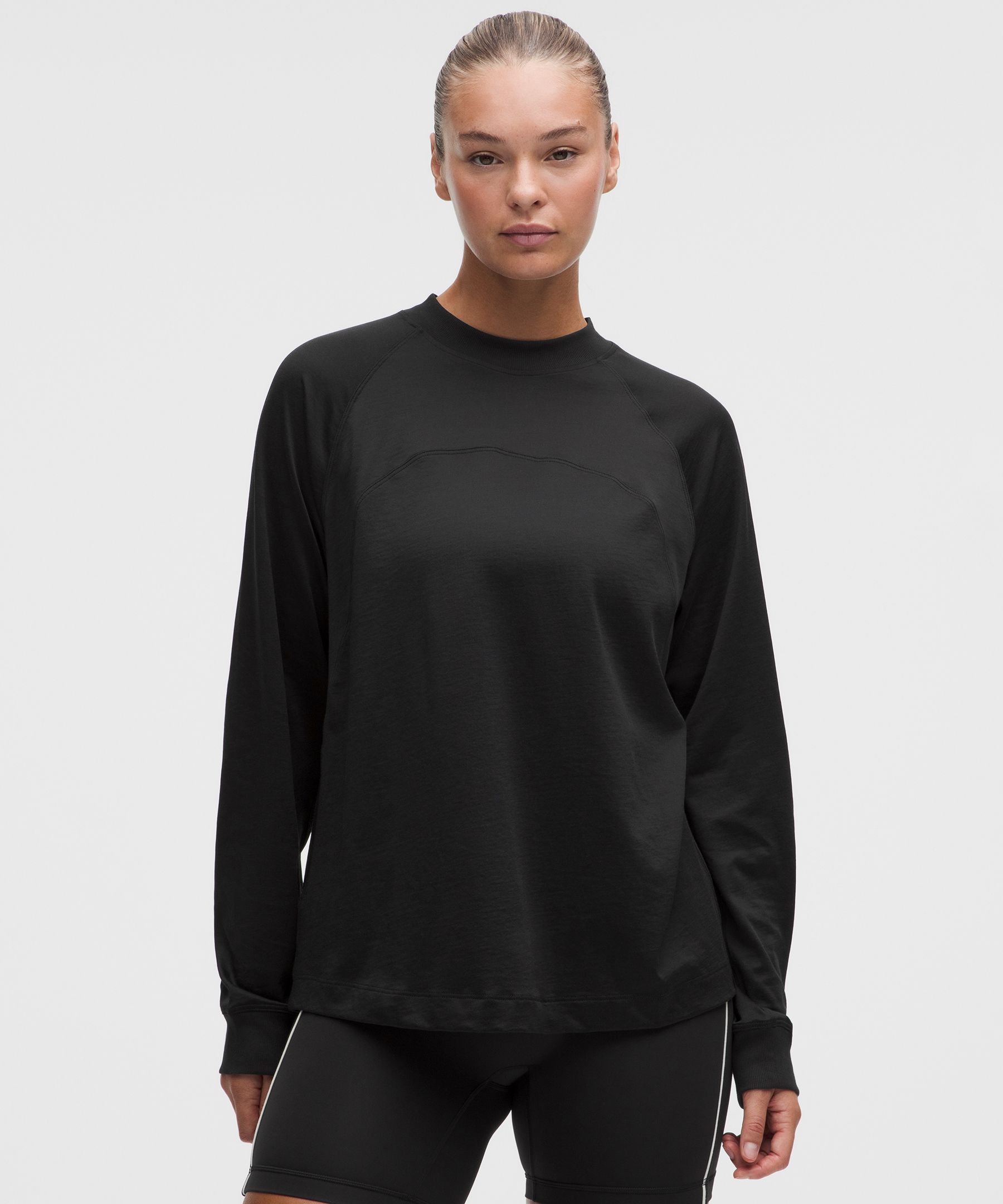 Cotton-Blend Training Relaxed Long Sleeve