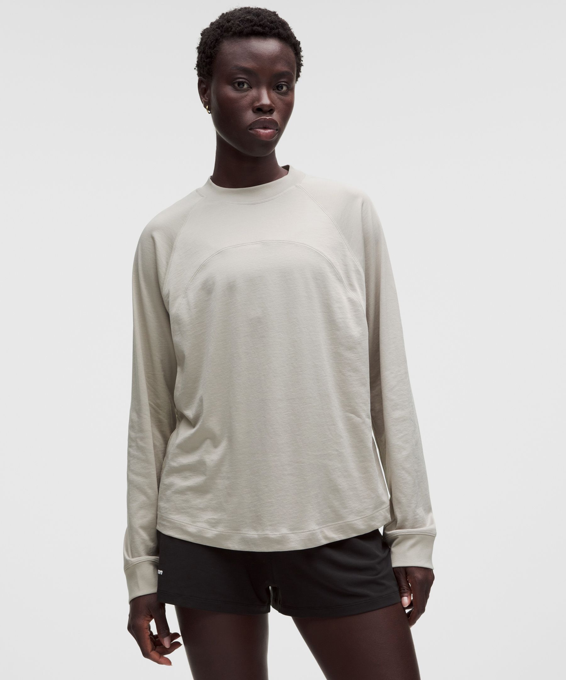 Cotton-Blend Training Relaxed Long Sleeve