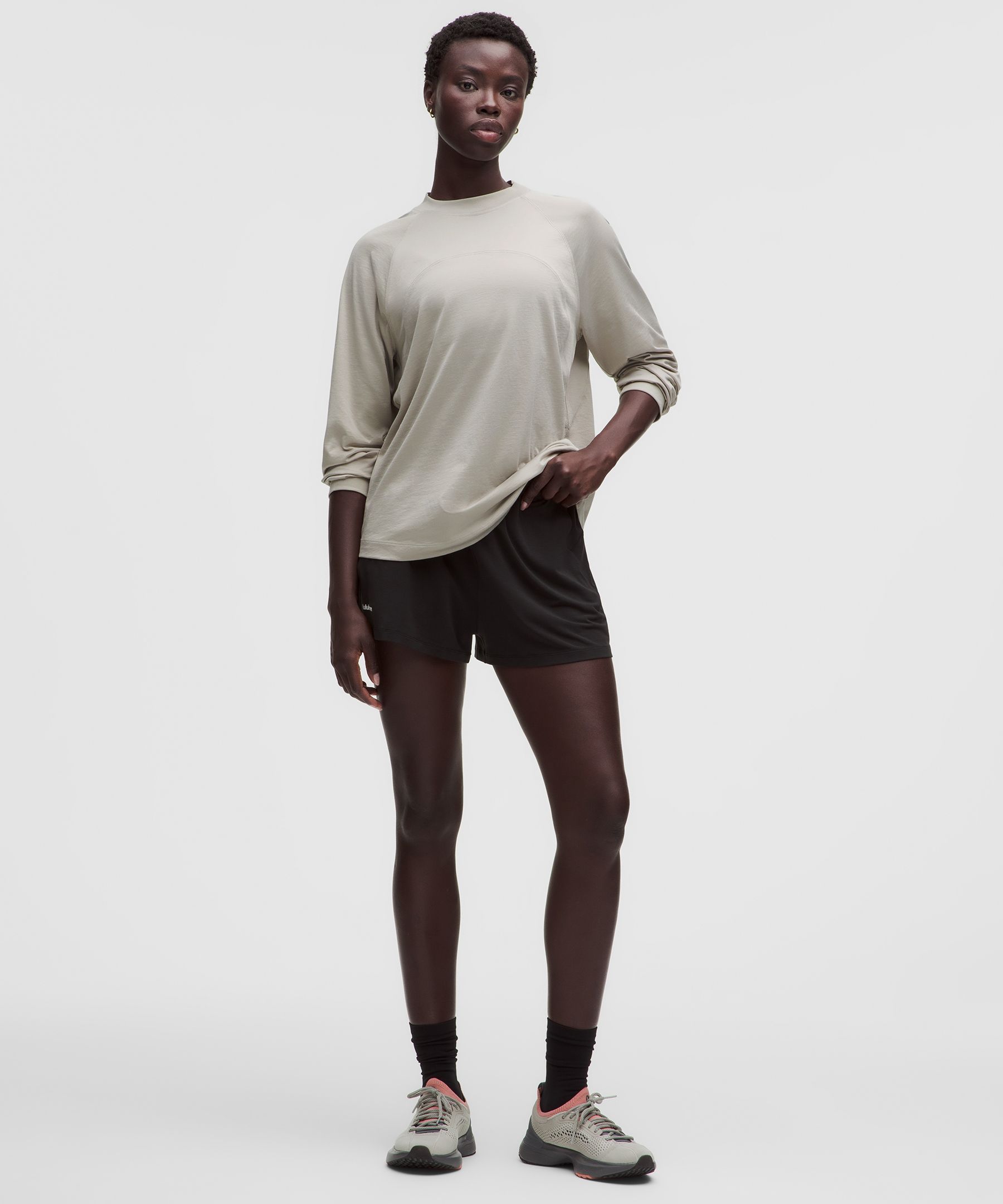 Cotton-Blend Training Relaxed Long Sleeve