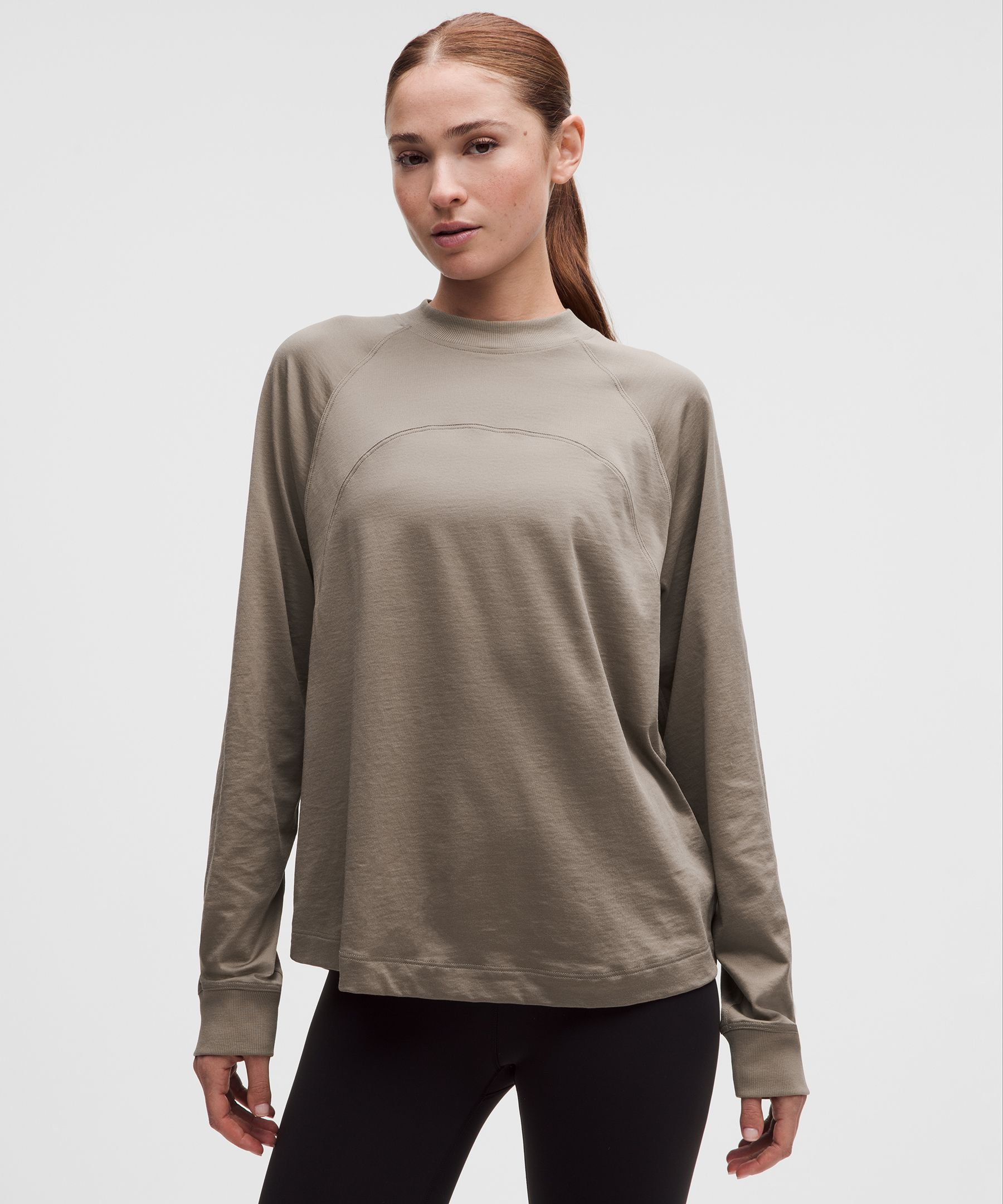 Cotton-Blend Training Relaxed Long Sleeve