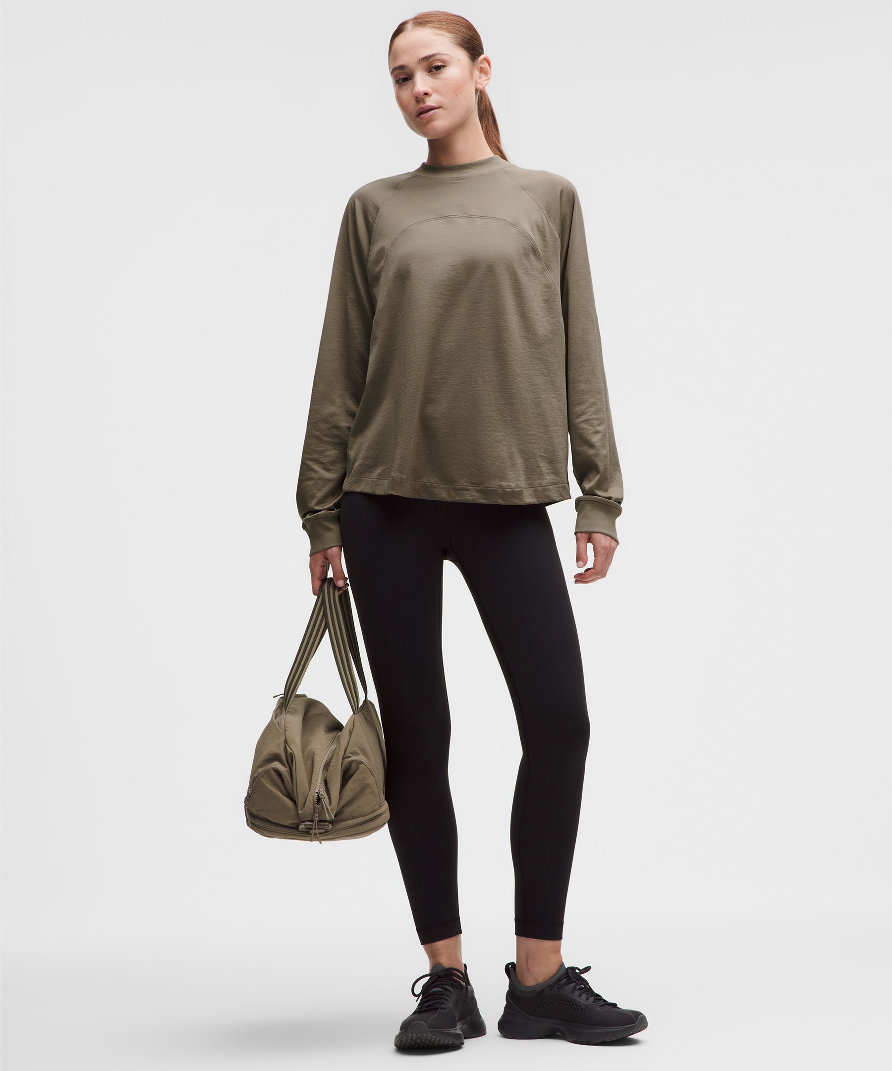 Cotton-Blend Training Relaxed Long Sleeve