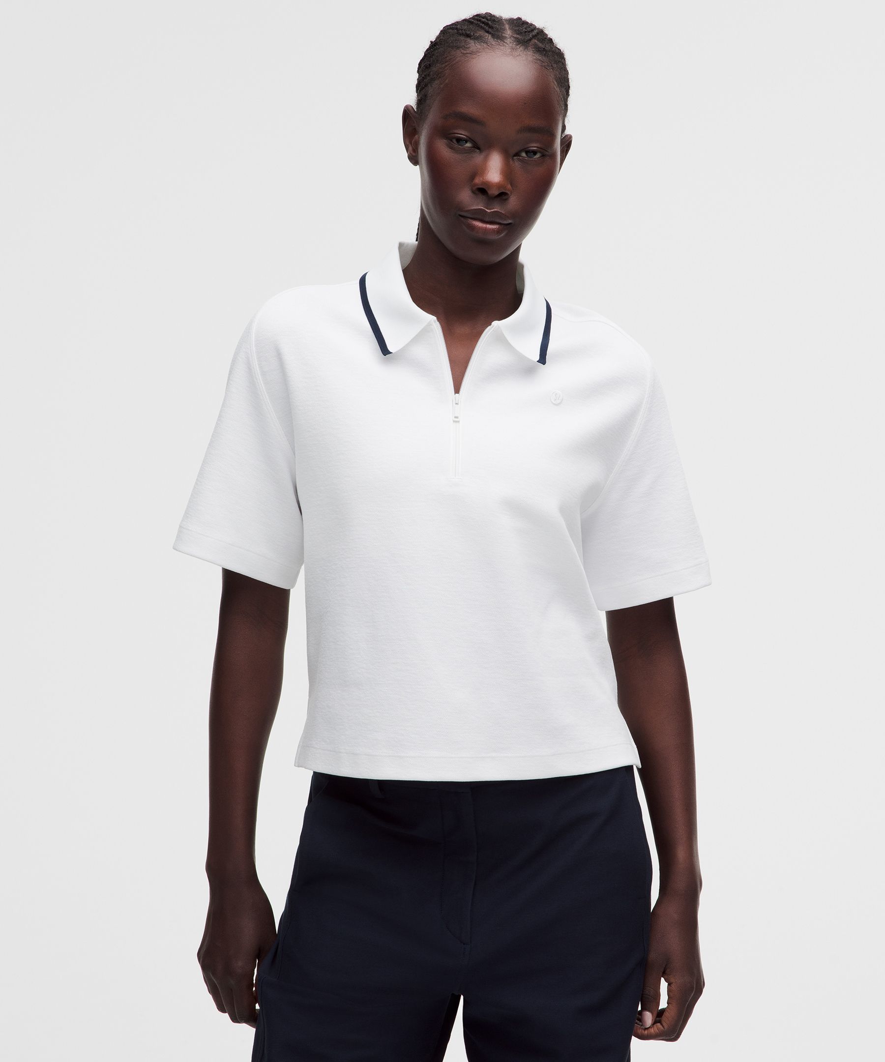 Cotton-Blend Pique Short-Sleeve Polo Shirt