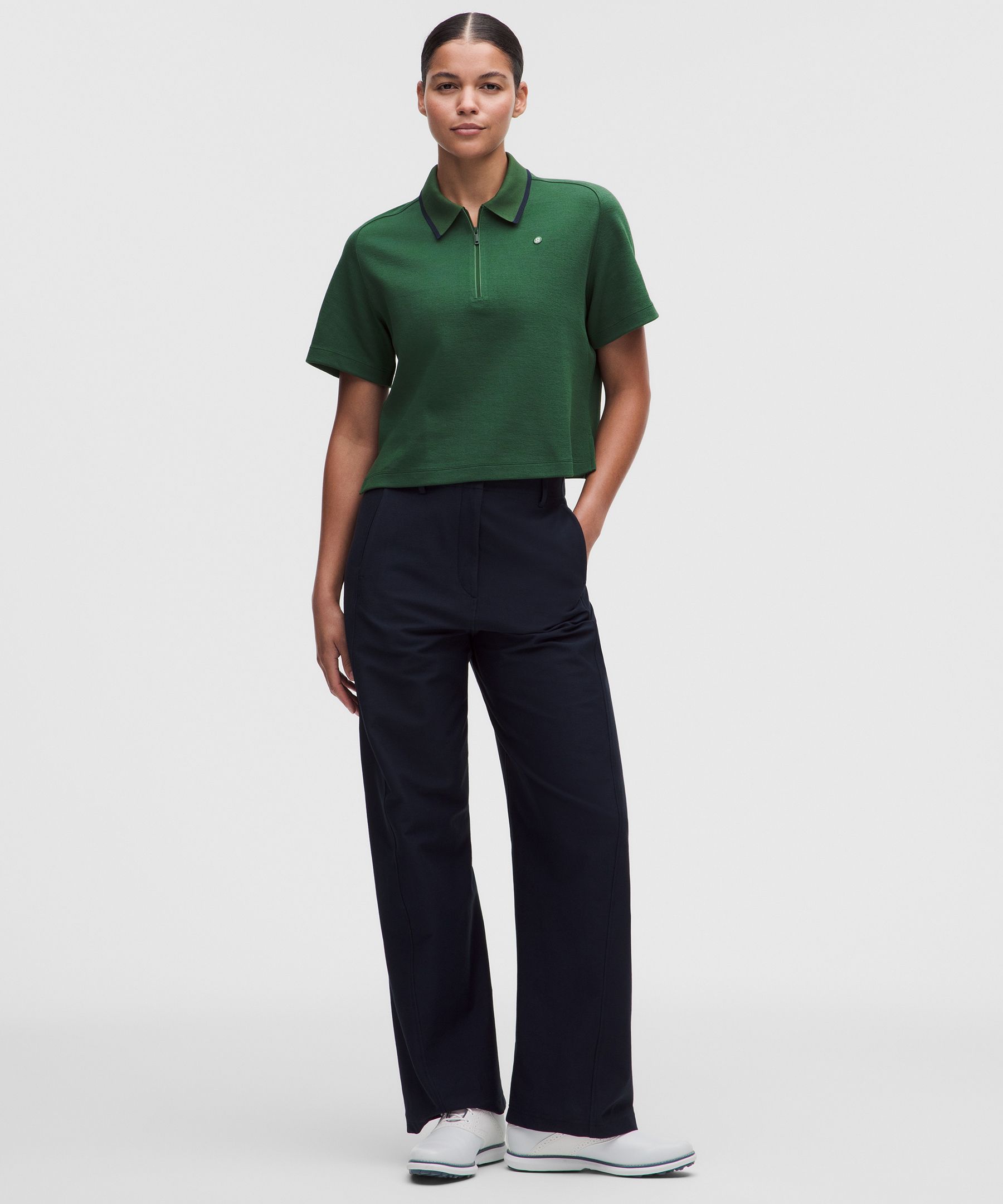 Polo manches courtes piqué en mélange de coton