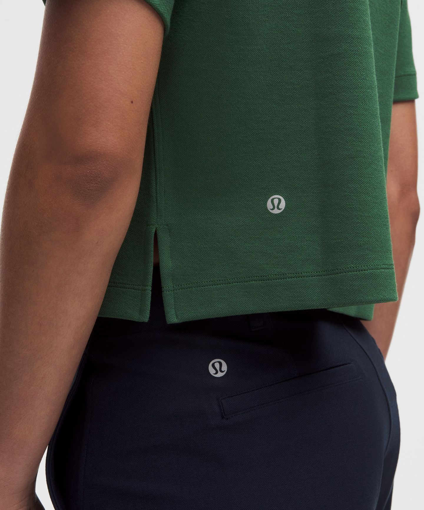 Женское поло Lululemon Cotton-Blend Pique Short-Sleeve Polo Shirt, цвет: Насыщенный тёмно-синий — фото 5