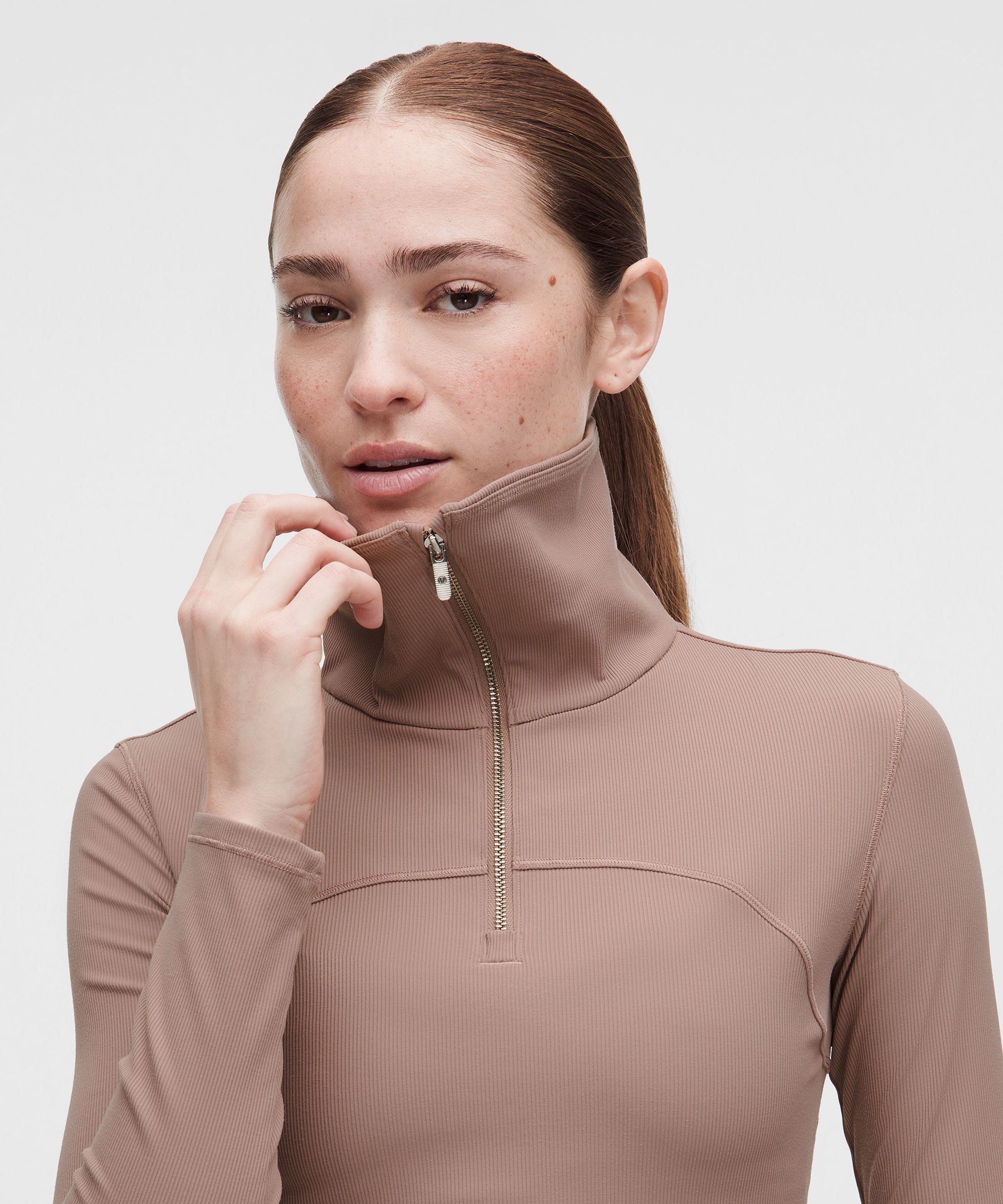 Ribbed Nulu Collared Quarter Zip