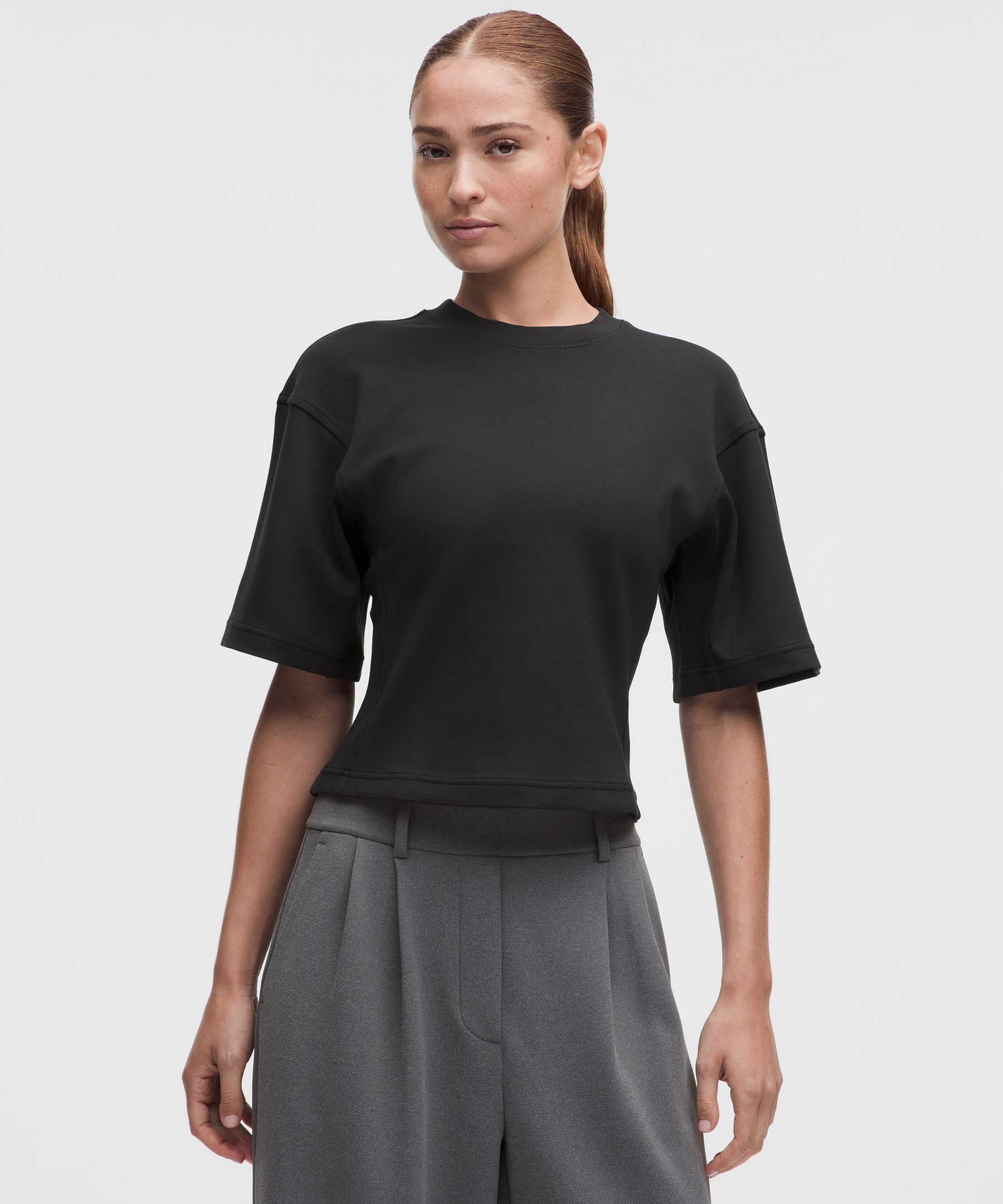 Double-Knit Relaxed Short-Sleeve Shirt
