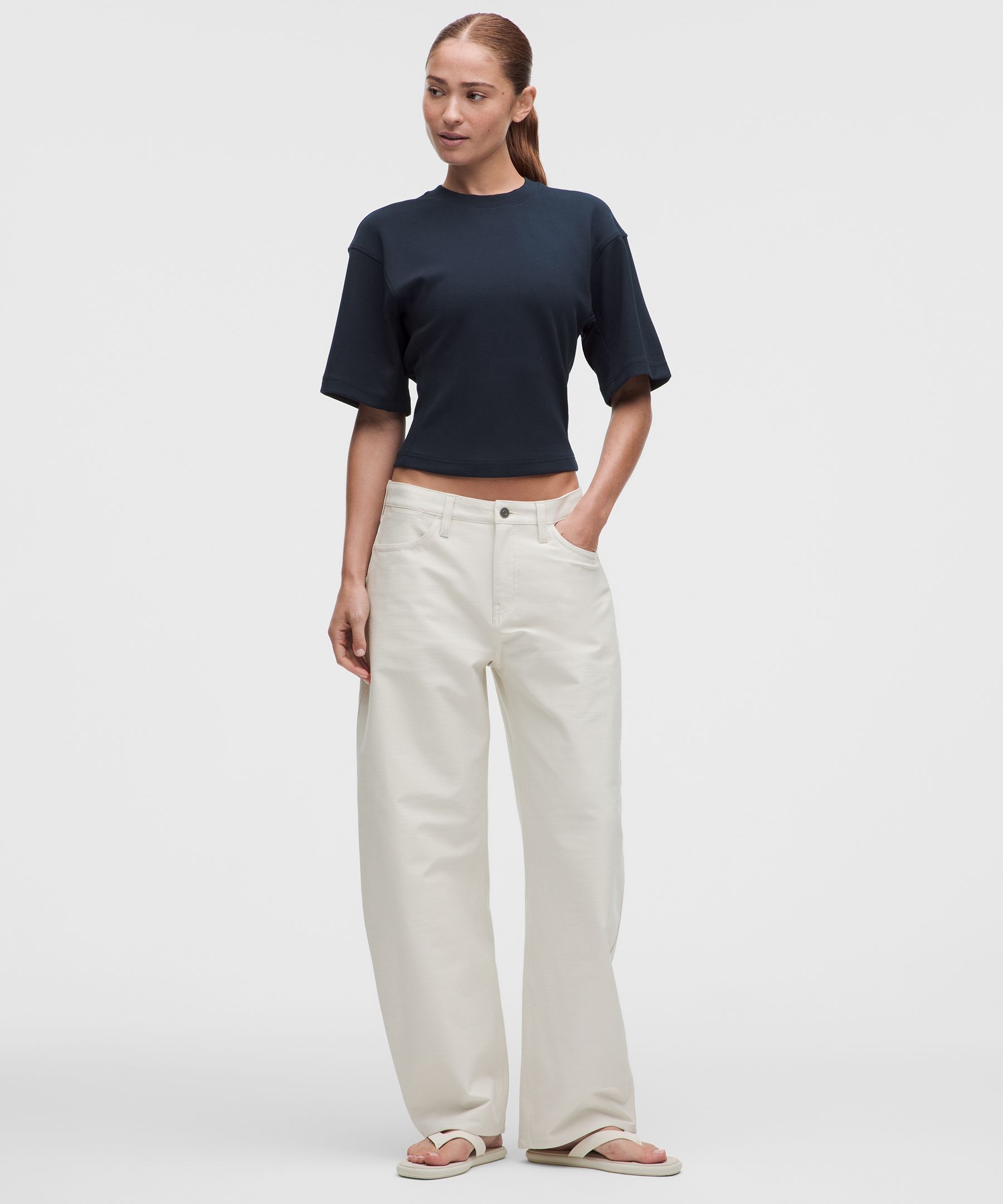 Double-Knit Relaxed Short-Sleeve Shirt