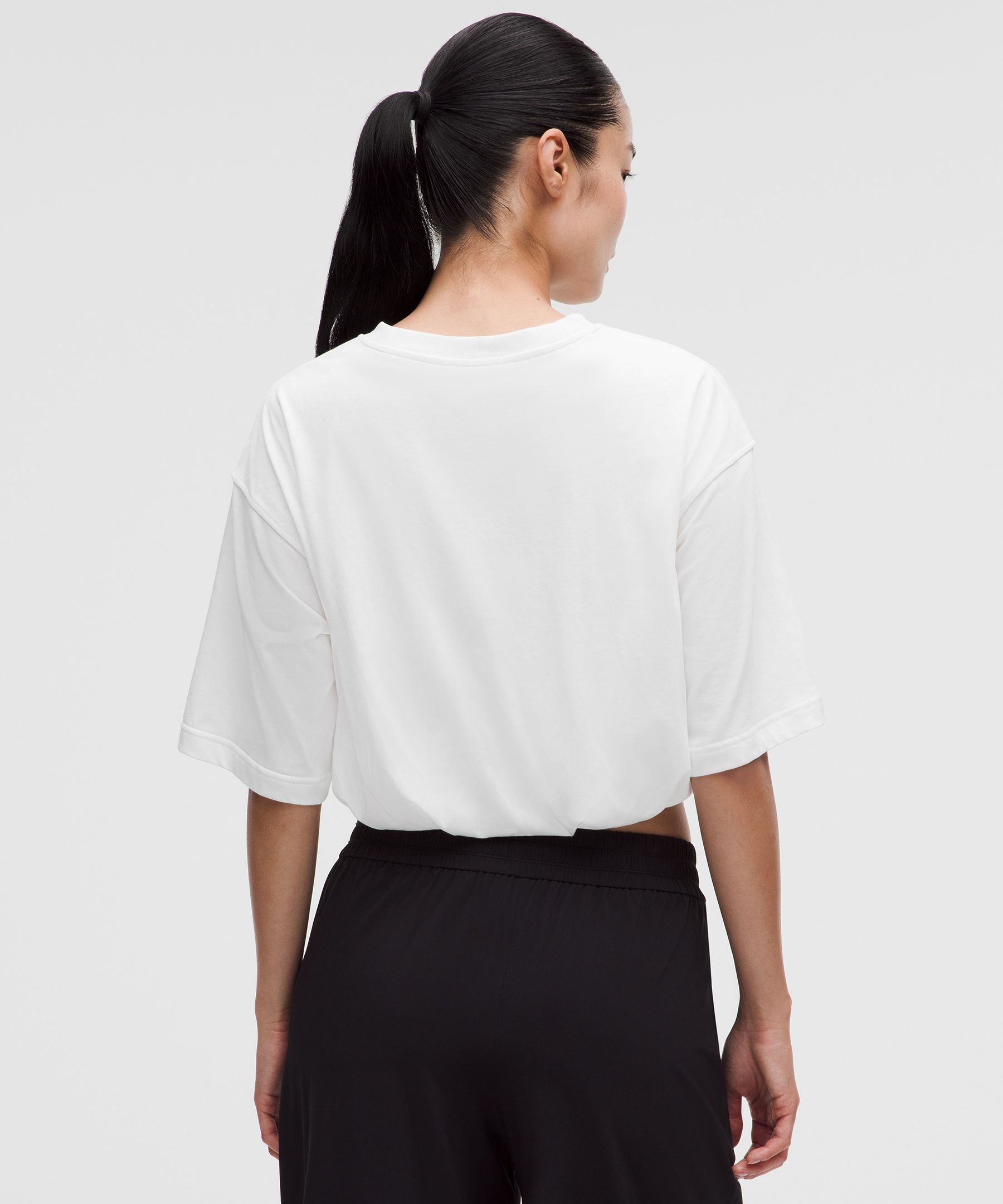 Cotton Jersey Bubble-Hem T-Shirt