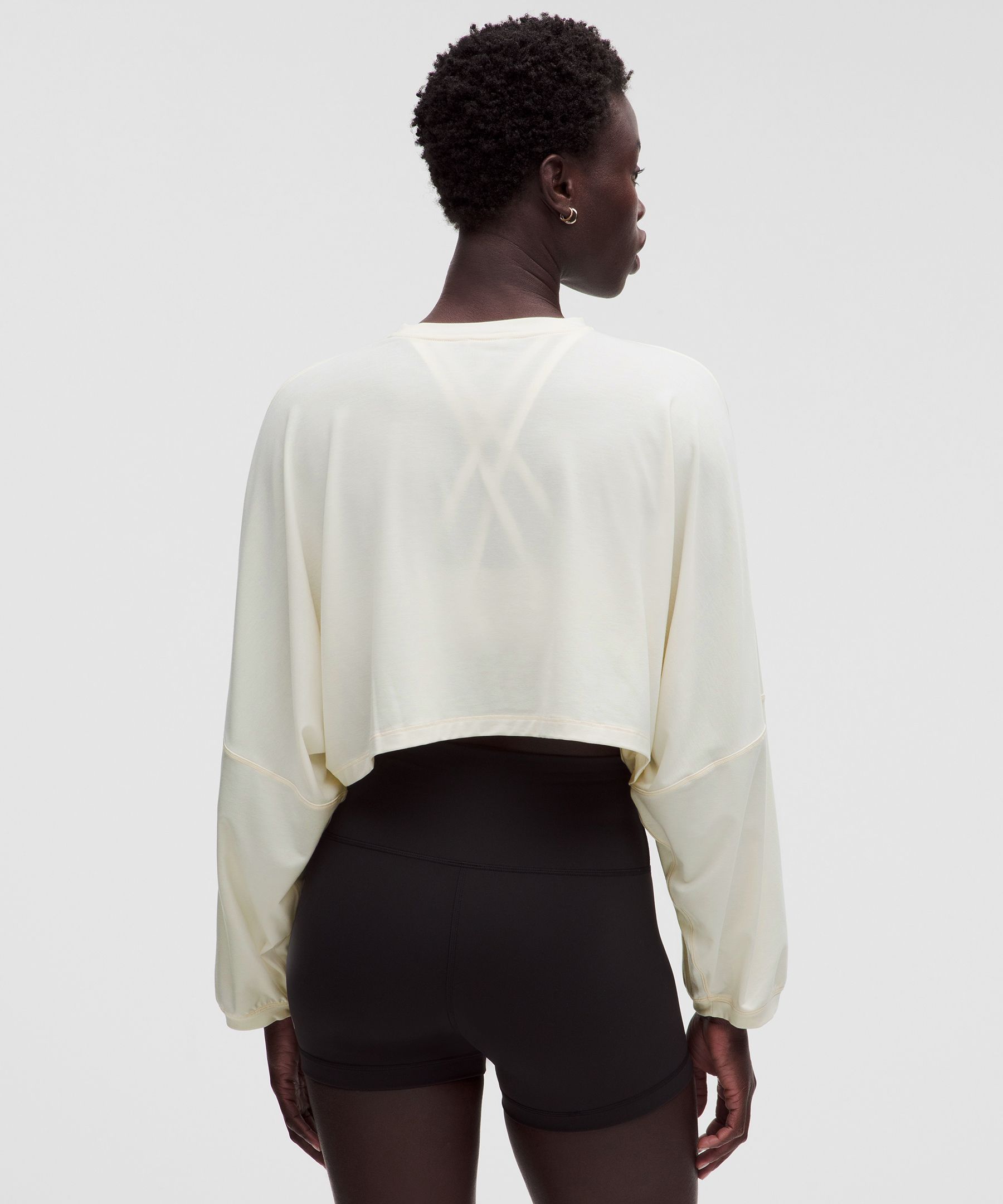 EasySet Crop-Langarmshirt im Relaxed Fit *Logo