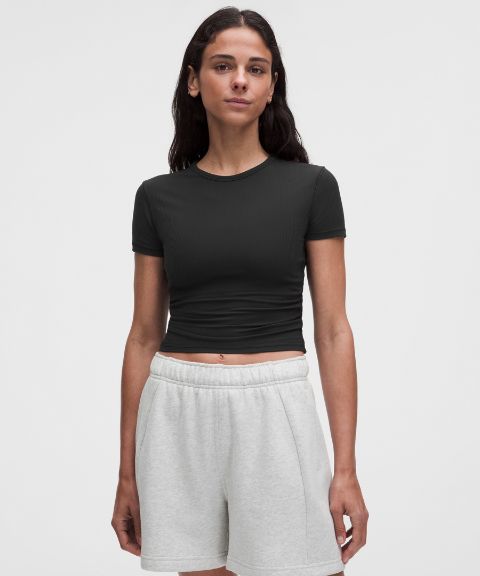 Женская футболка Lululemon All It Takes в рубчик с вырезом-капелькой