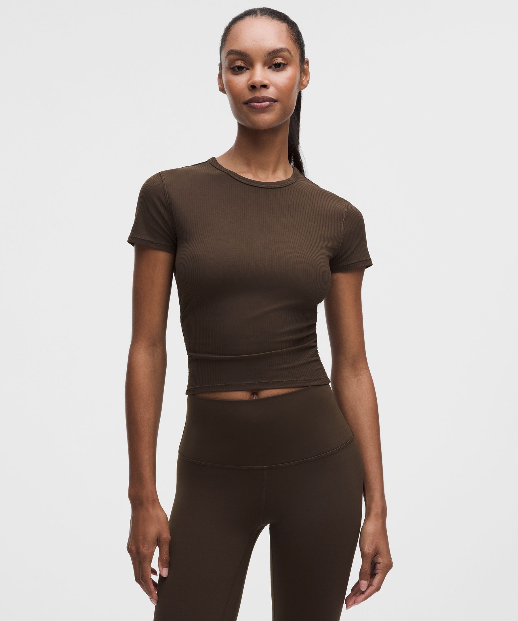All It Takes Ribbed Keyhole Short-Sleeve Shirt