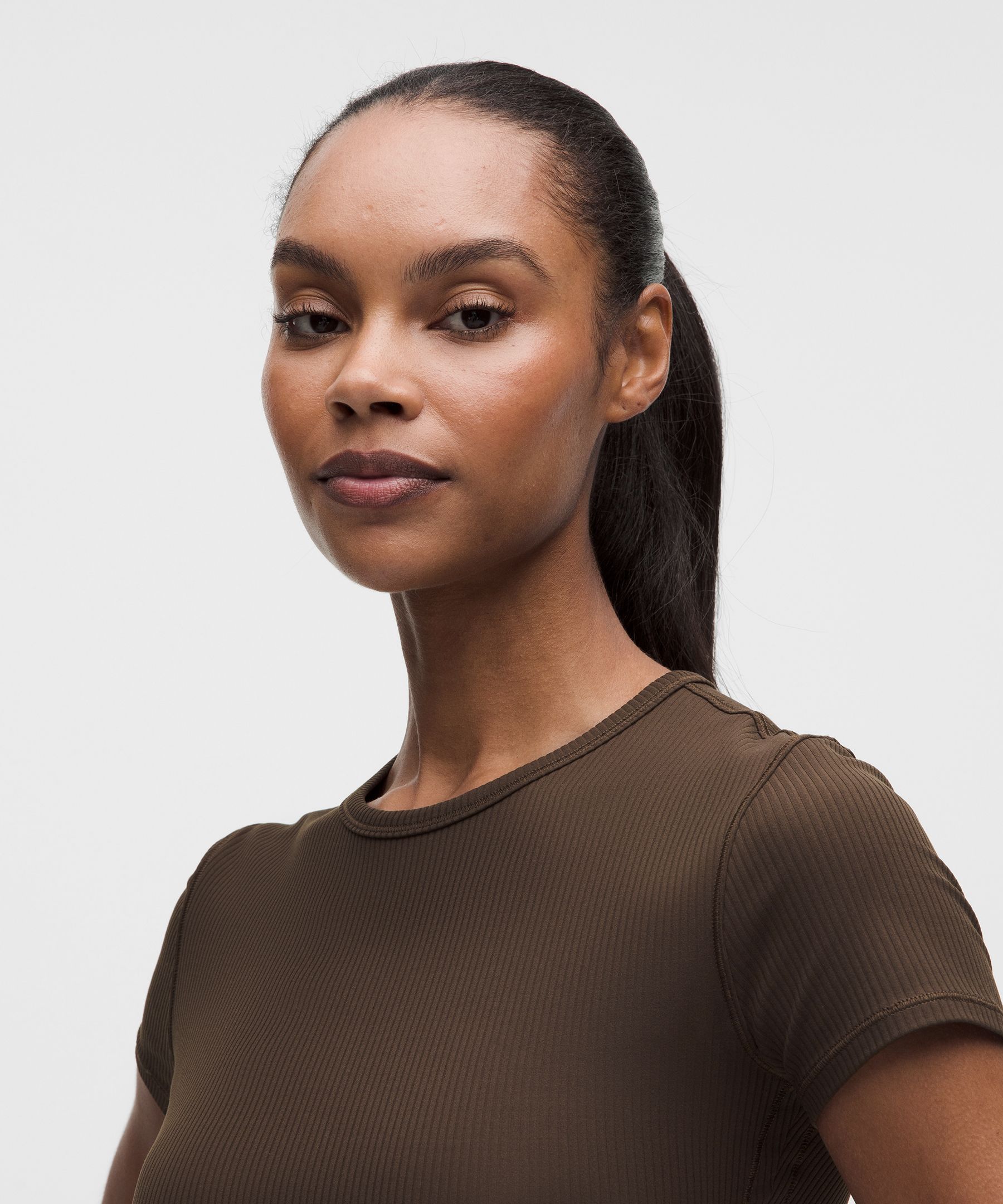 All It Takes Ribbed Keyhole Short-Sleeve Shirt