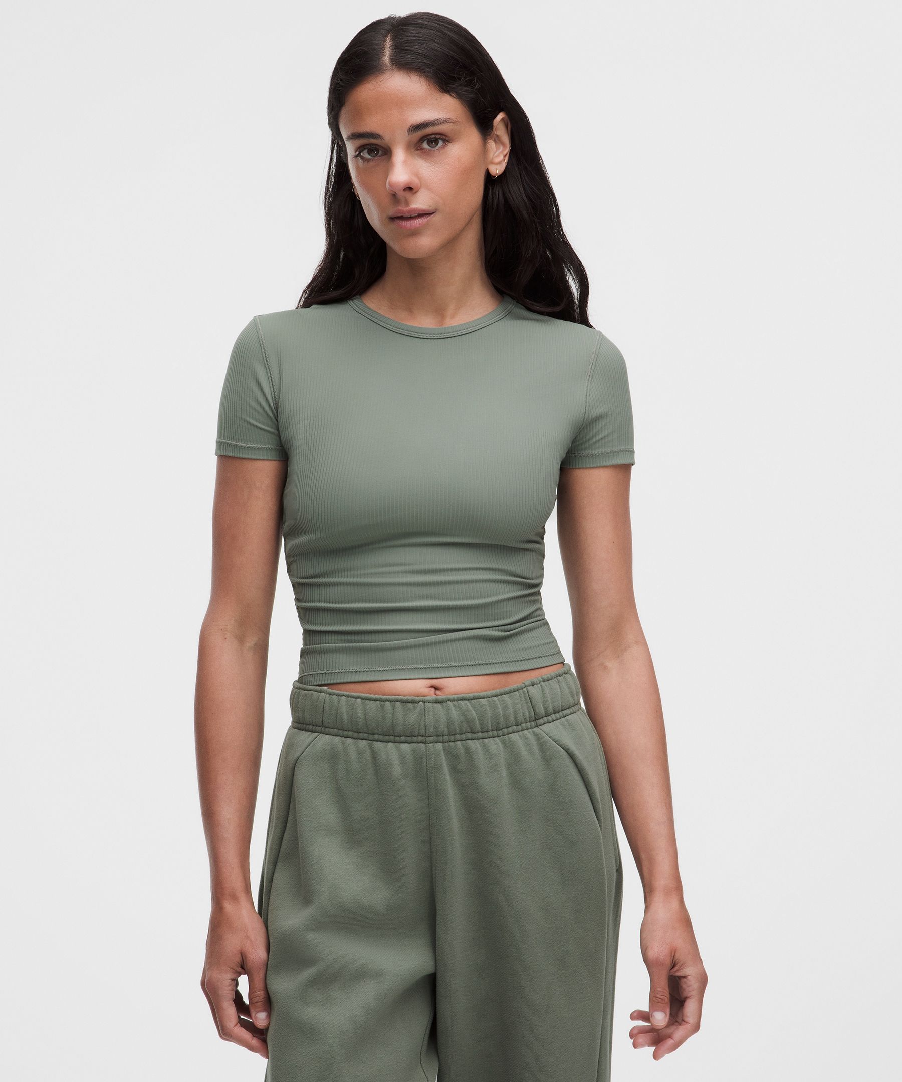 All It Takes Ribbed Keyhole Short-Sleeve Shirt