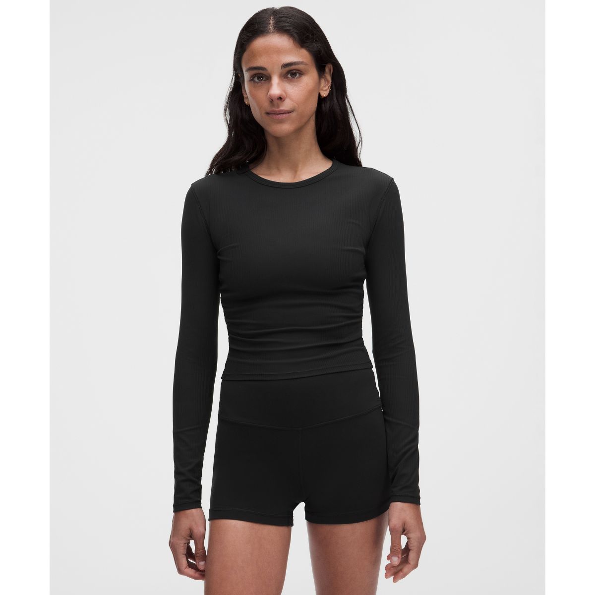 All It Takes Ribbed Keyhole Long-Sleeve Shirt