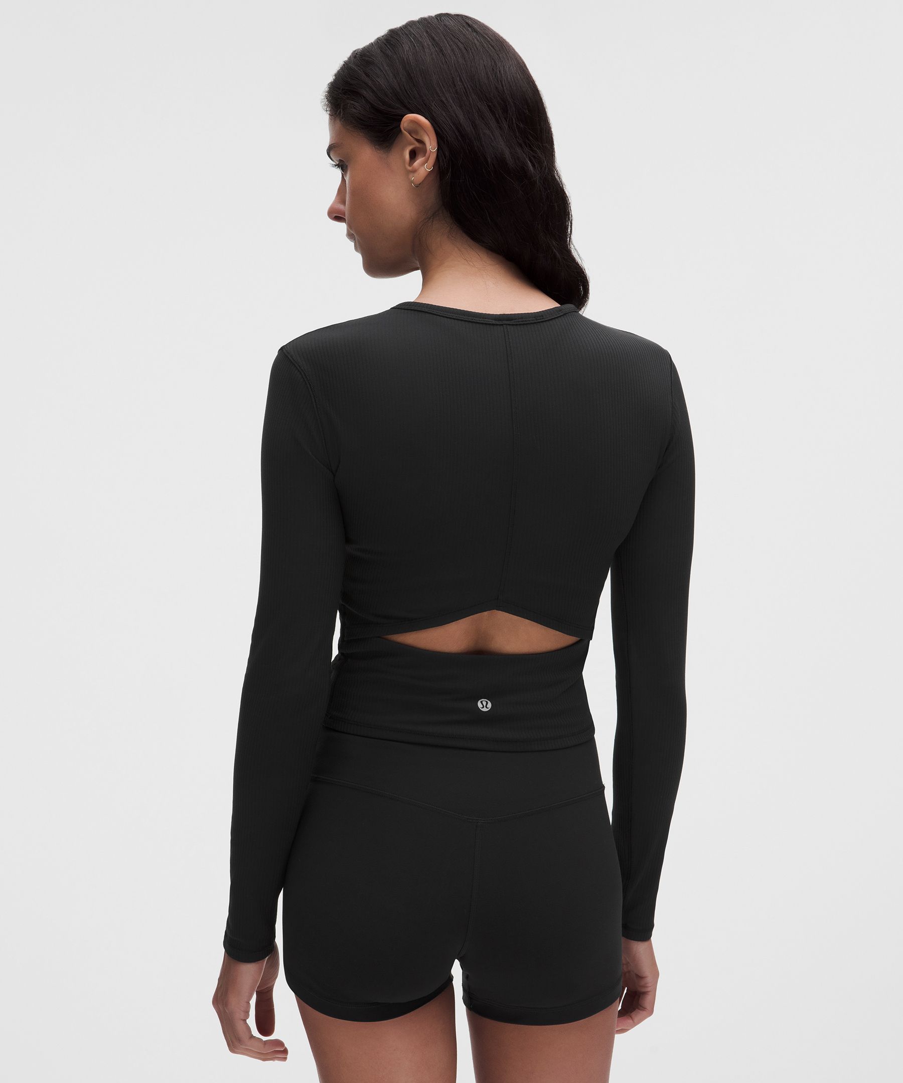 All It Takes Ribbed Keyhole Long-Sleeve Shirt