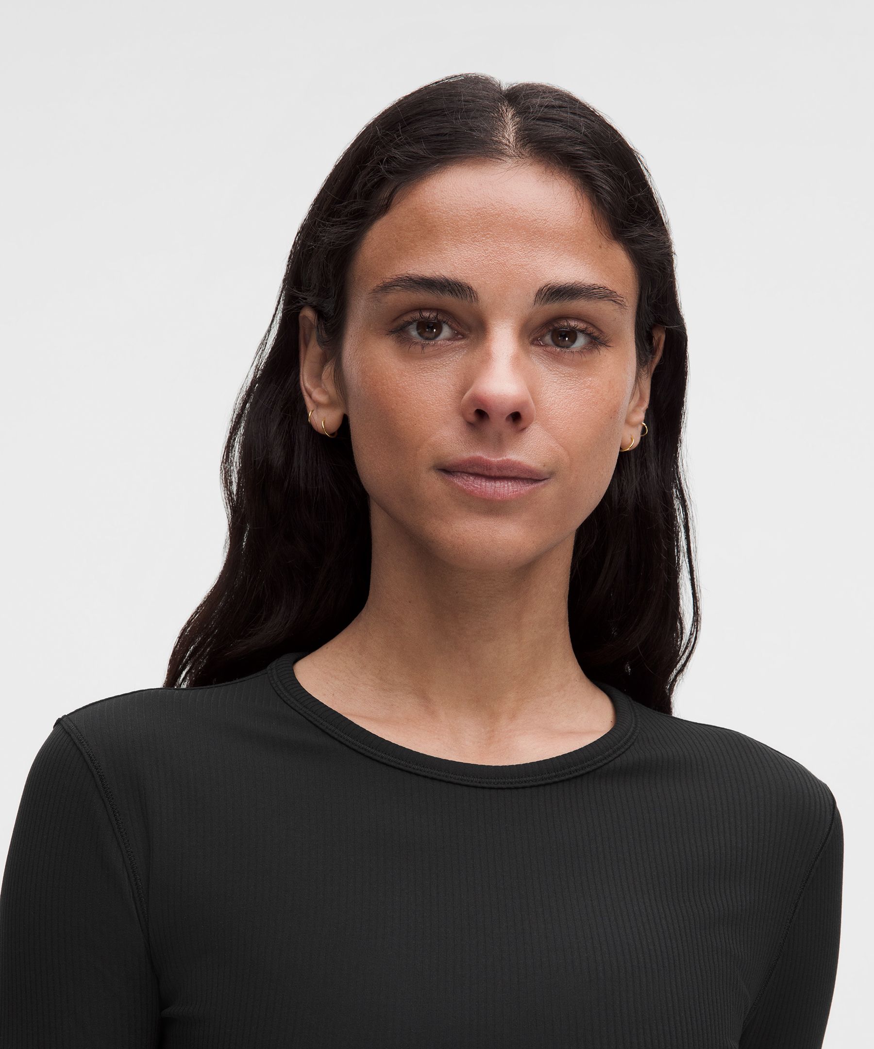 All It Takes Ribbed Keyhole Long-Sleeve Shirt