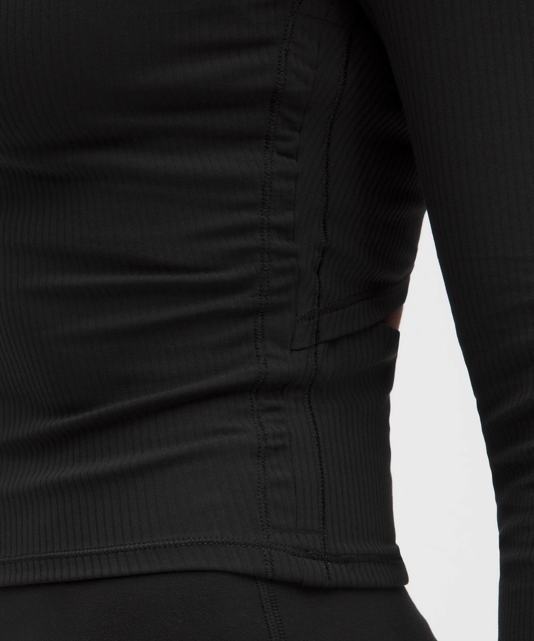 All It Takes Ribbed Keyhole Long-Sleeve Shirt