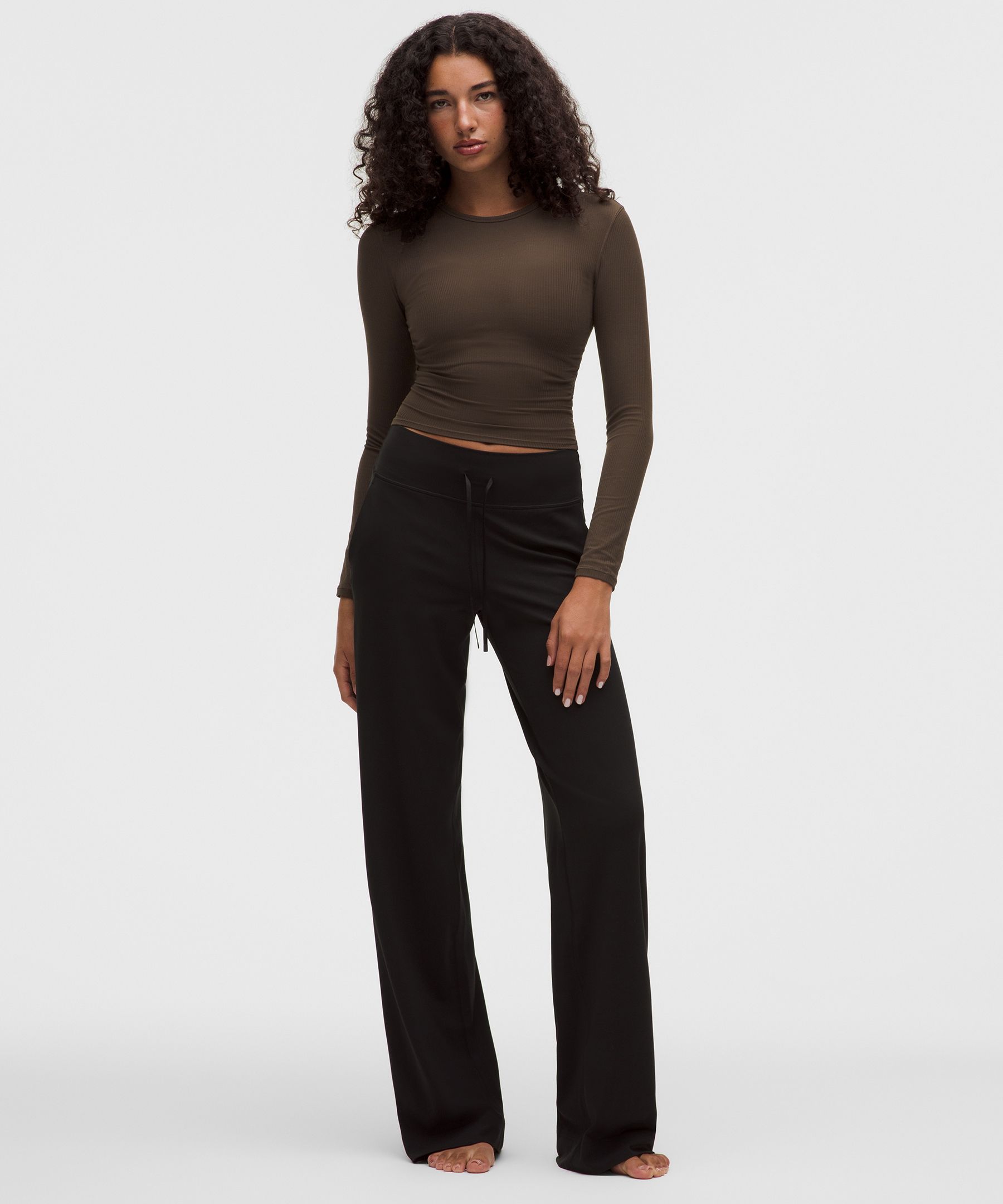 All It Takes Ribbed Keyhole Long-Sleeve Shirt