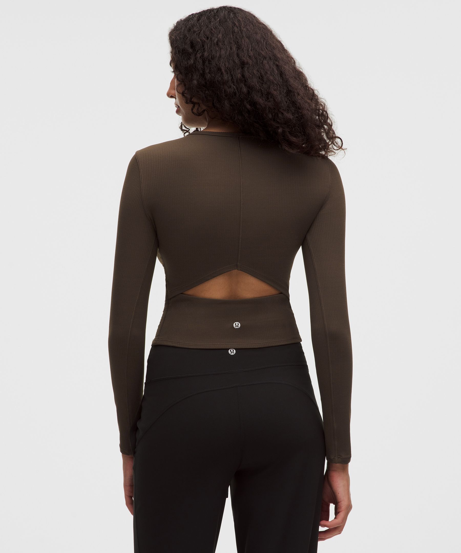 All It Takes Ribbed Keyhole Long-Sleeve Shirt