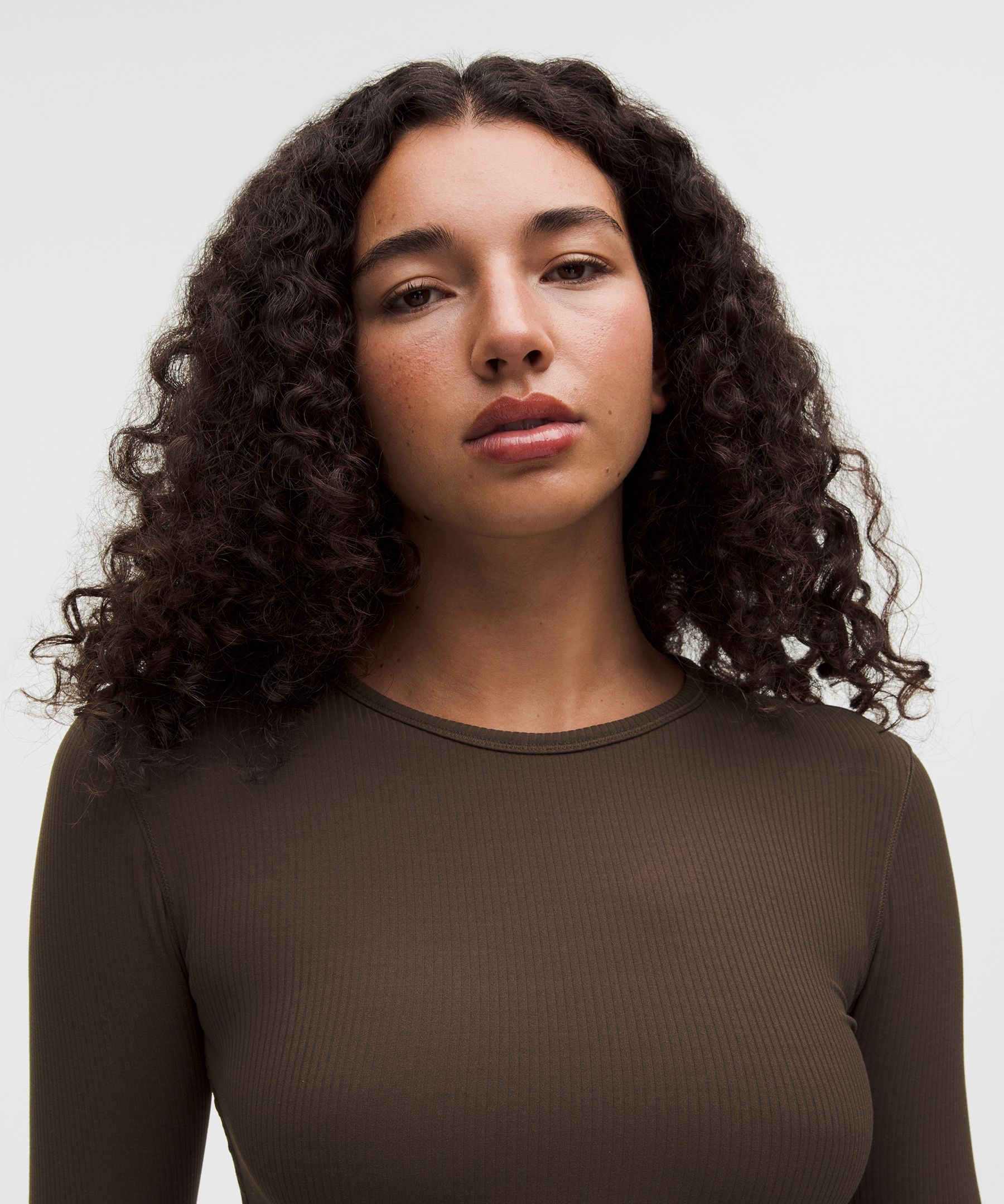 All It Takes Ribbed Keyhole Long-Sleeve Shirt