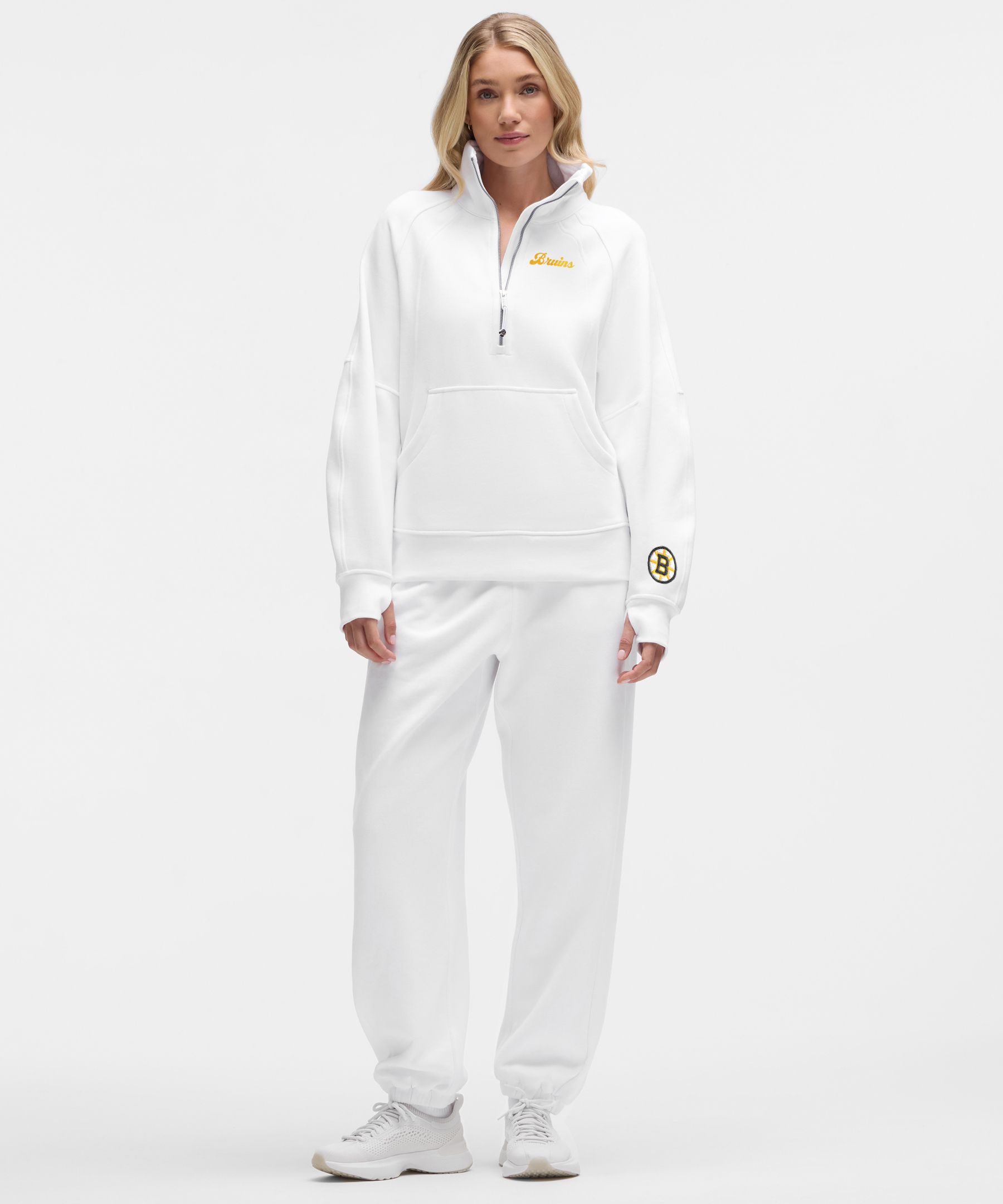 Lululemon Scuba Oversized Funnel-neck Half Zip Long In White
