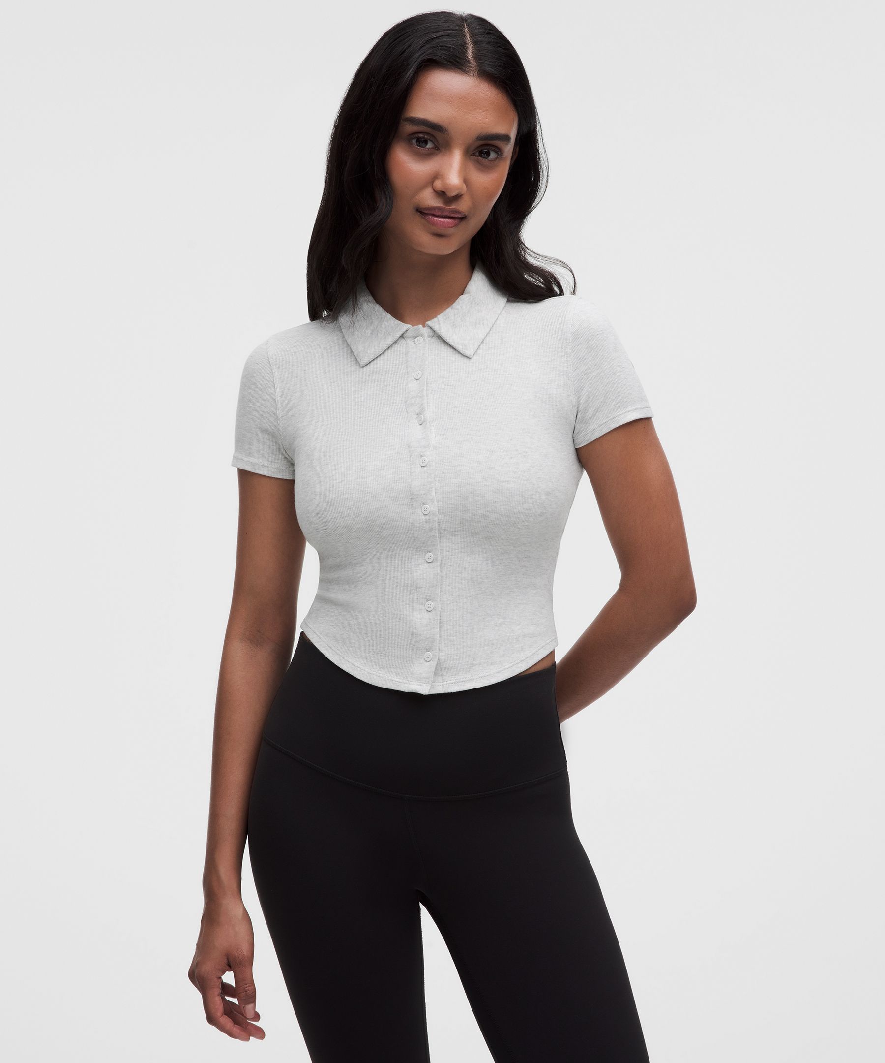 Button-Up Collared Short-Sleeve Shirt