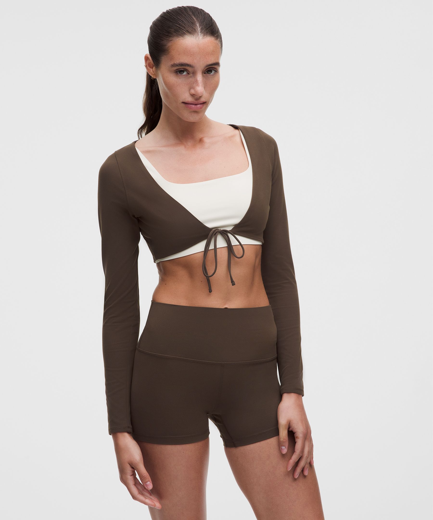 Nulu Mesh-Back Tie-Front Cropped Cardigan