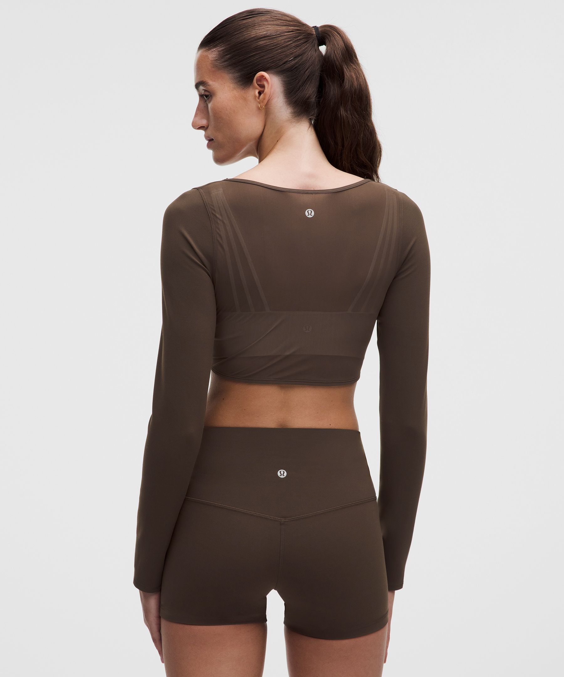Nulu Mesh-Back Tie-Front Cropped Cardigan