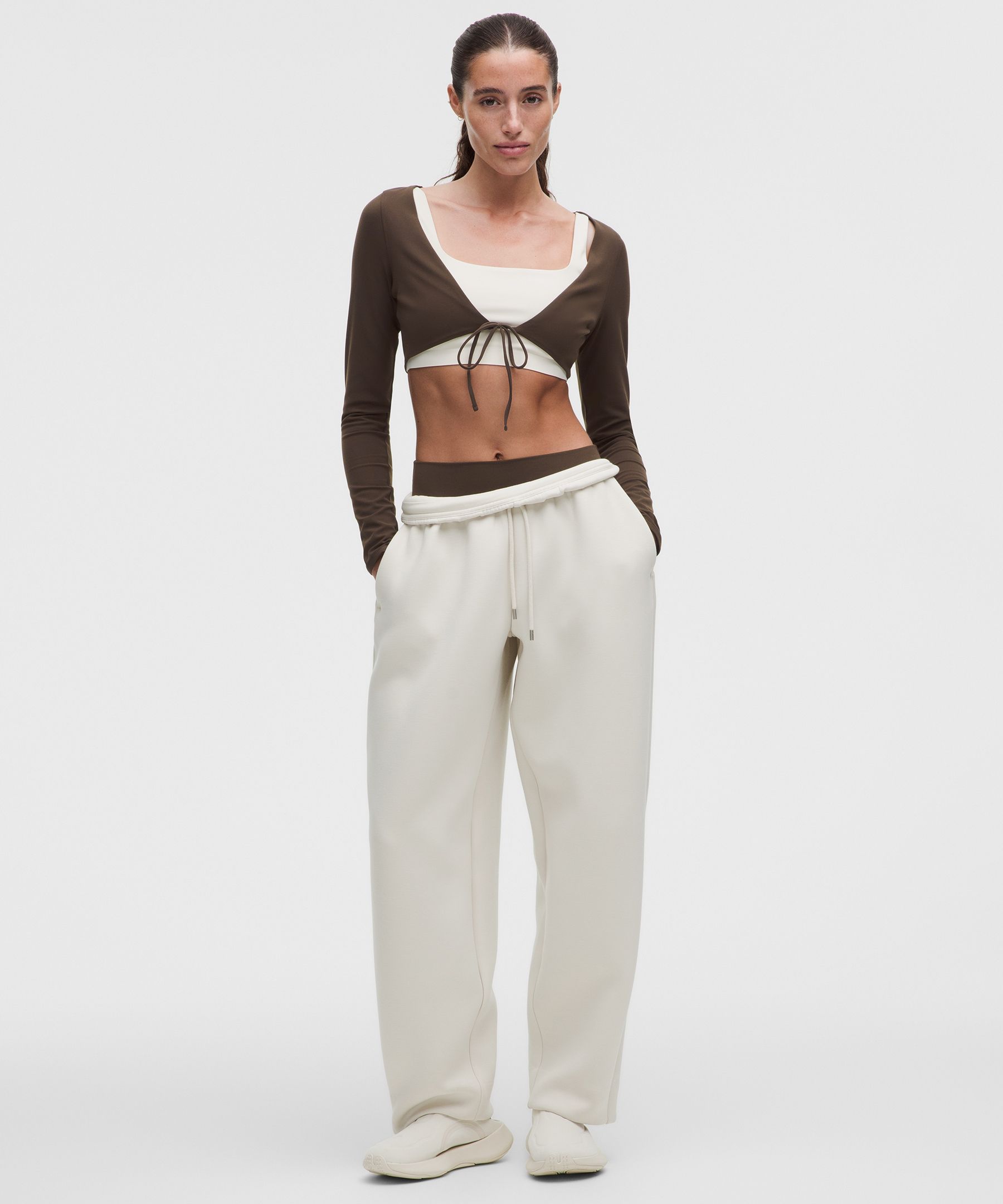 Nulu Mesh-Back Tie-Front Cropped Cardigan