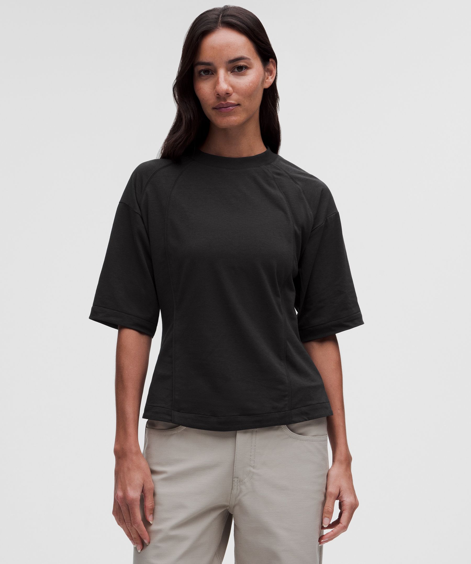 Gathered Waist Short-Sleeve Shirt