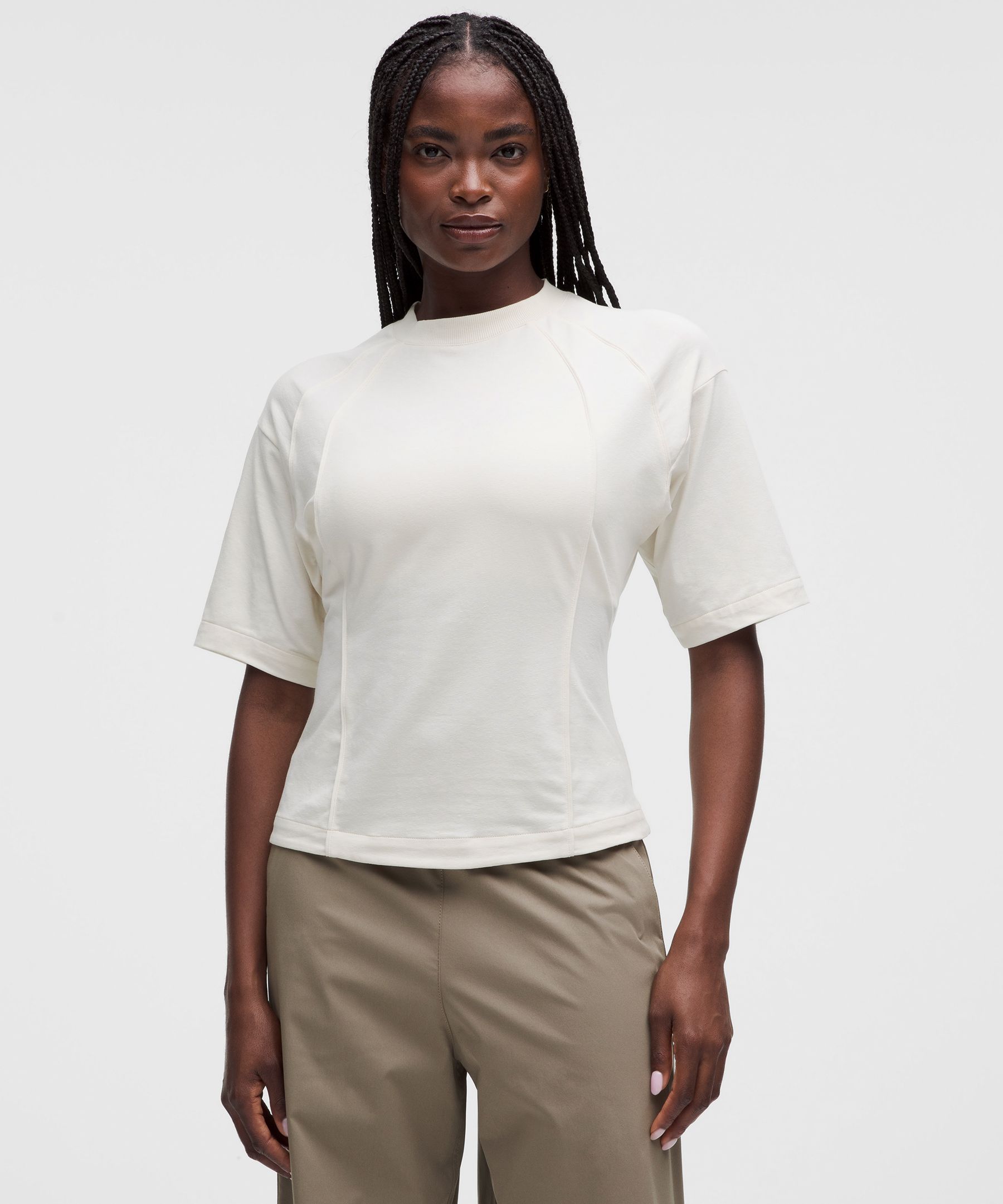 Gathered Waist Short-Sleeve Shirt