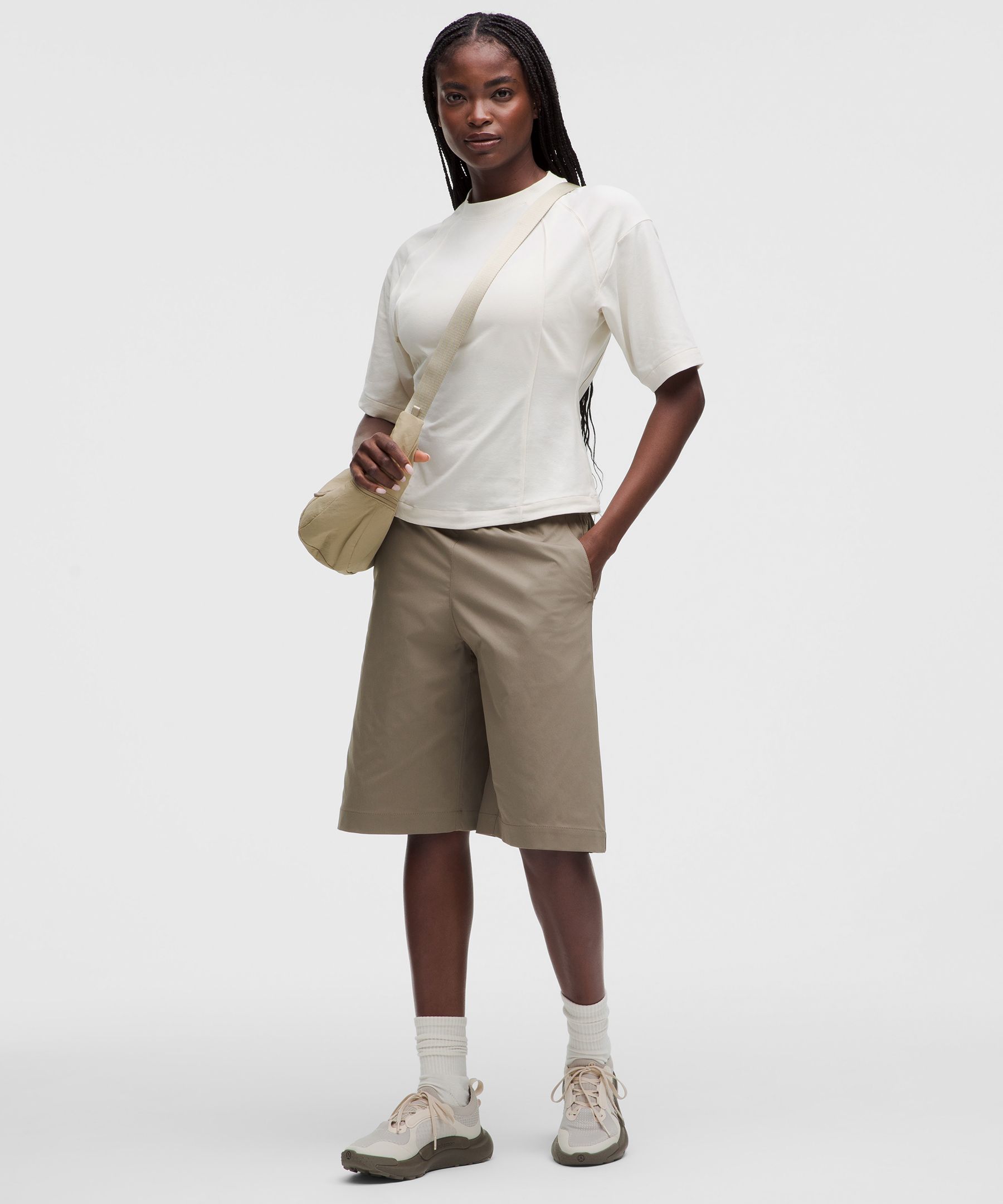 Gathered Waist Short-Sleeve Shirt