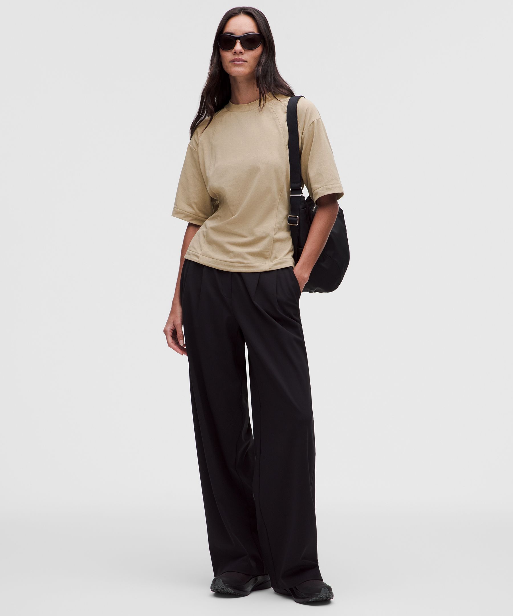 Gathered Waist Short-Sleeve Shirt