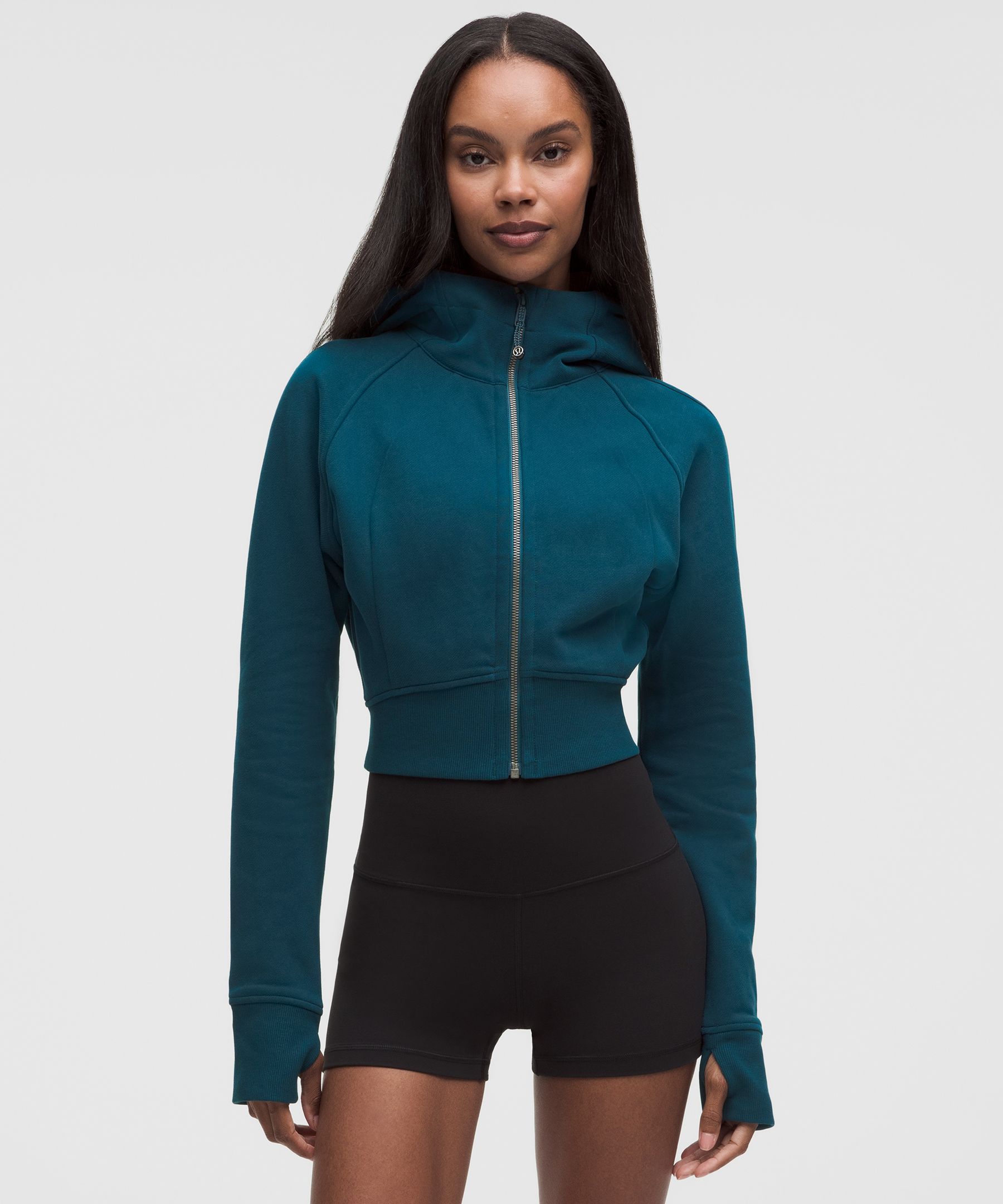 Scuba Full-Zip Cropped Hoodie