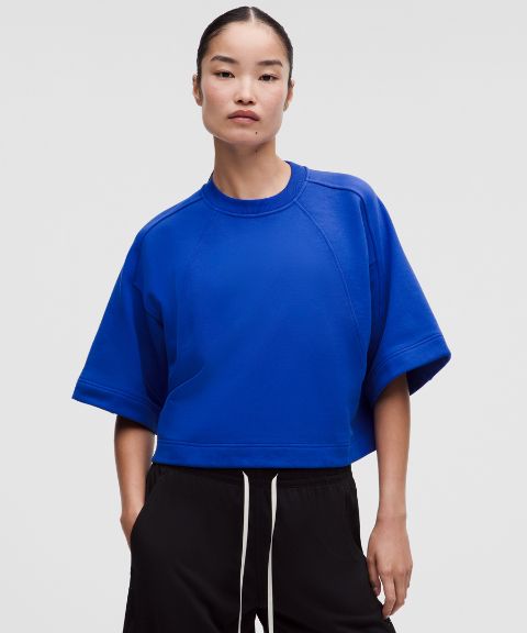 Женский пуловер Lululemon Scuba из футера с коротким рукавом