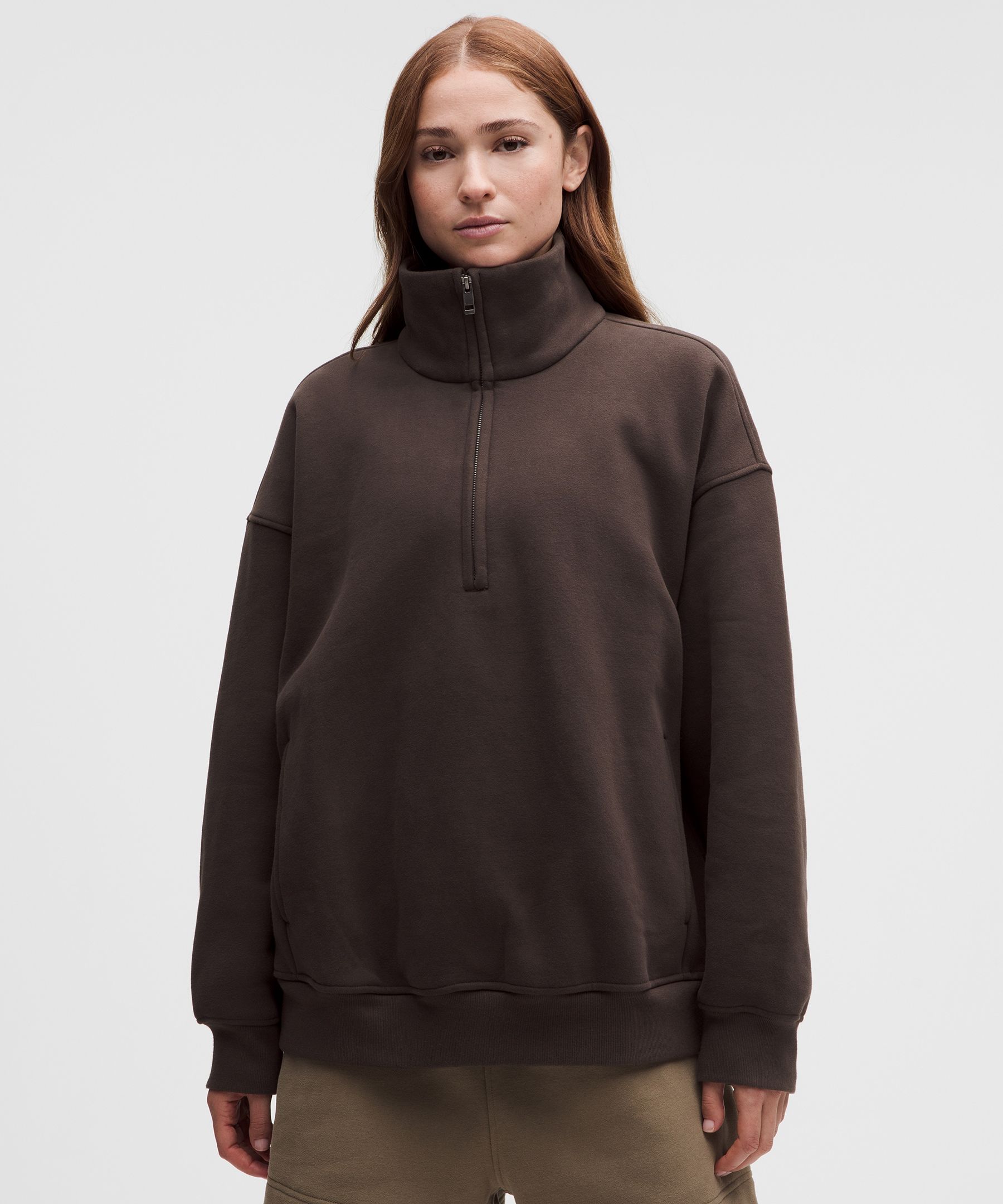 Sweat Steady State oversize demi-zipp&eacute; &agrave; col montant en SuperLoft pour femmes