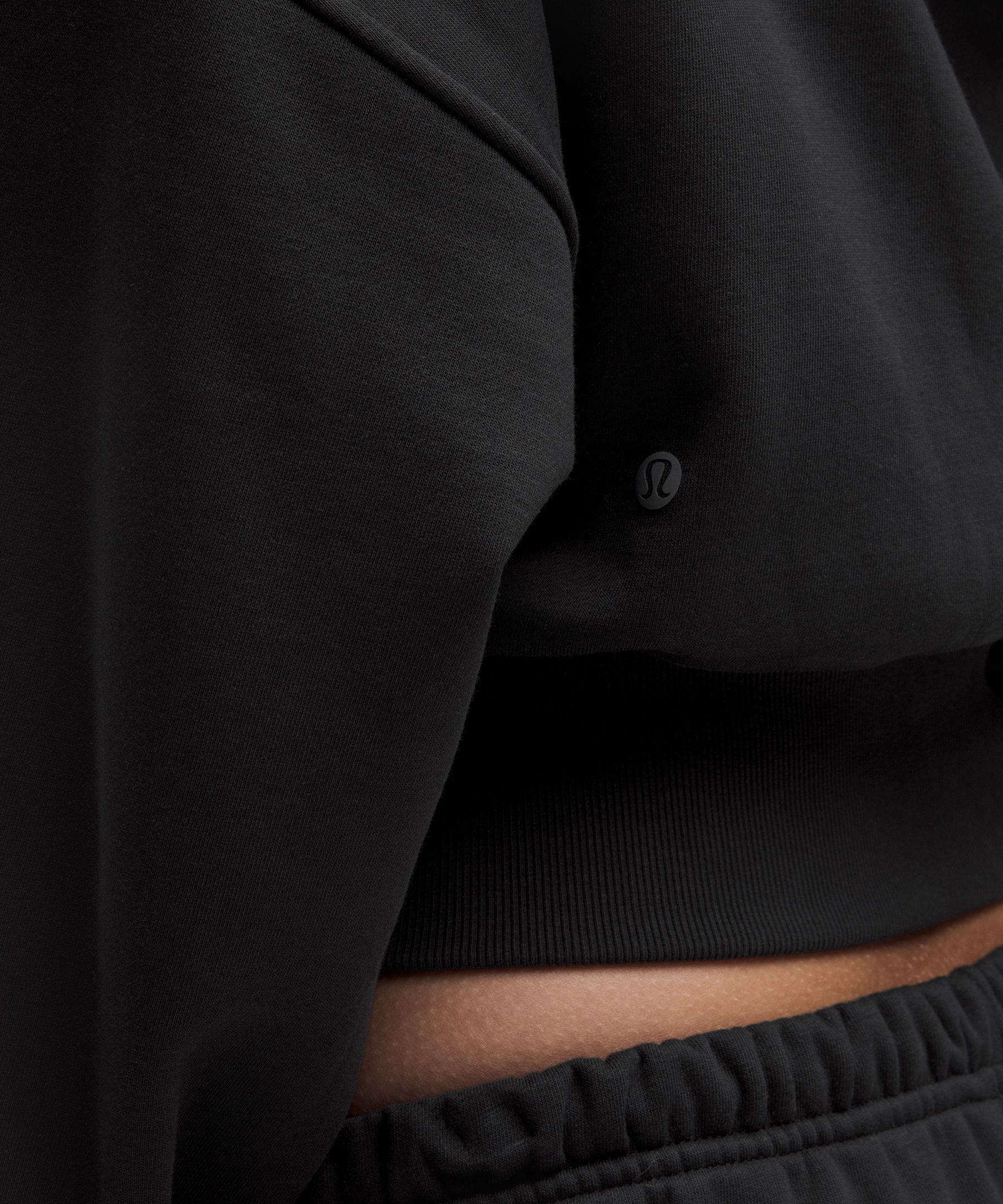 French Terry Cropped Full-Zip Hoodie