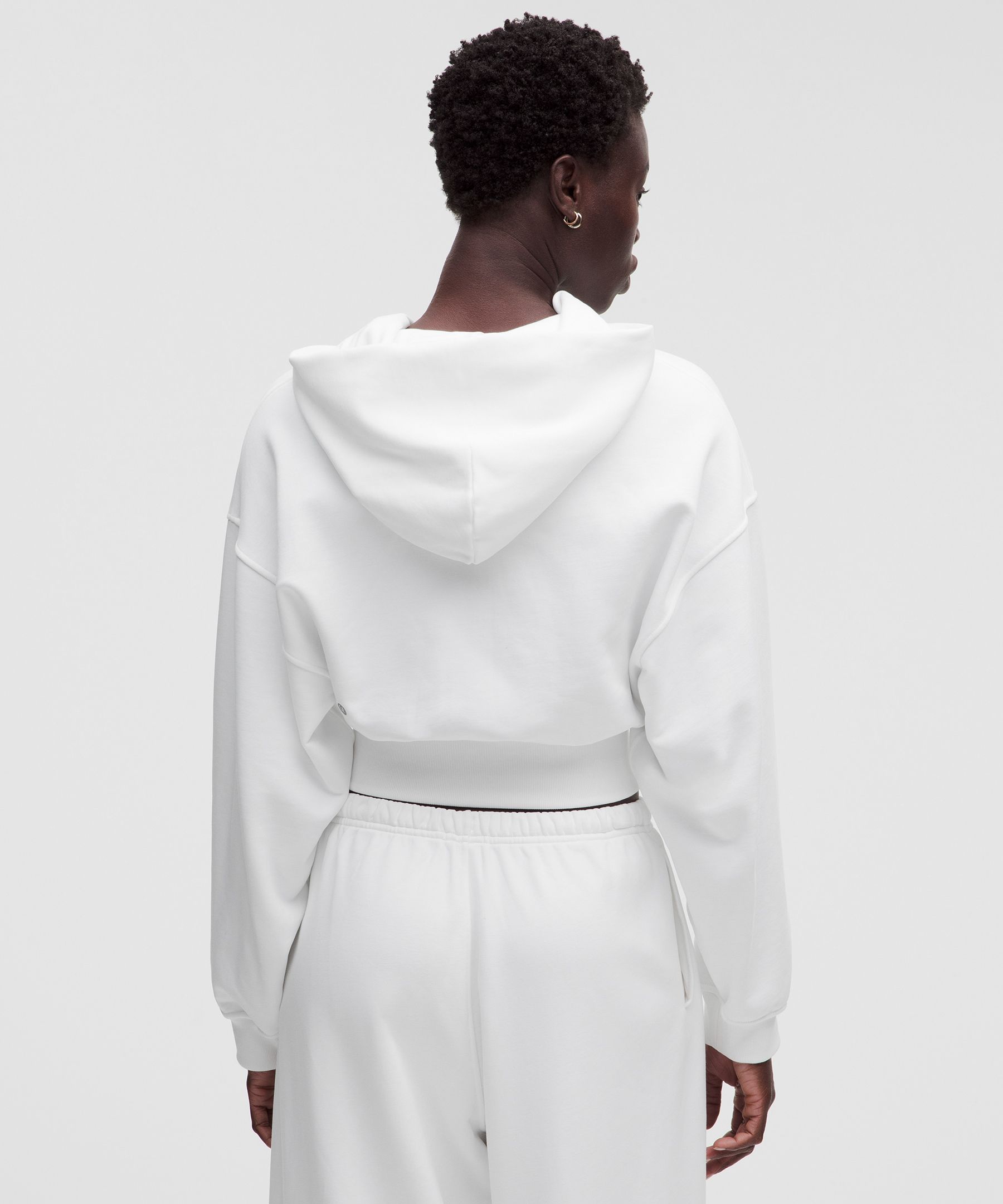 French Terry Cropped Full-Zip Hoodie