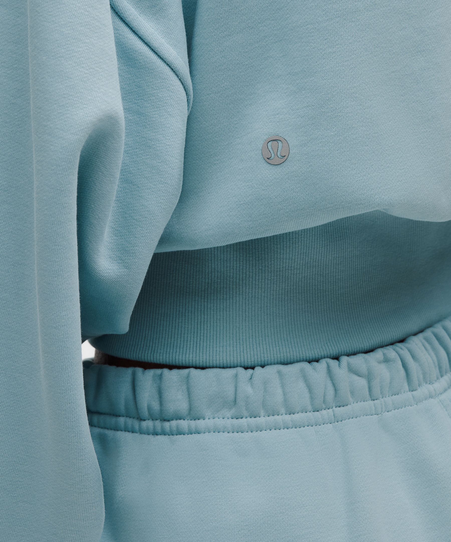 French Terry Cropped Full-Zip Hoodie