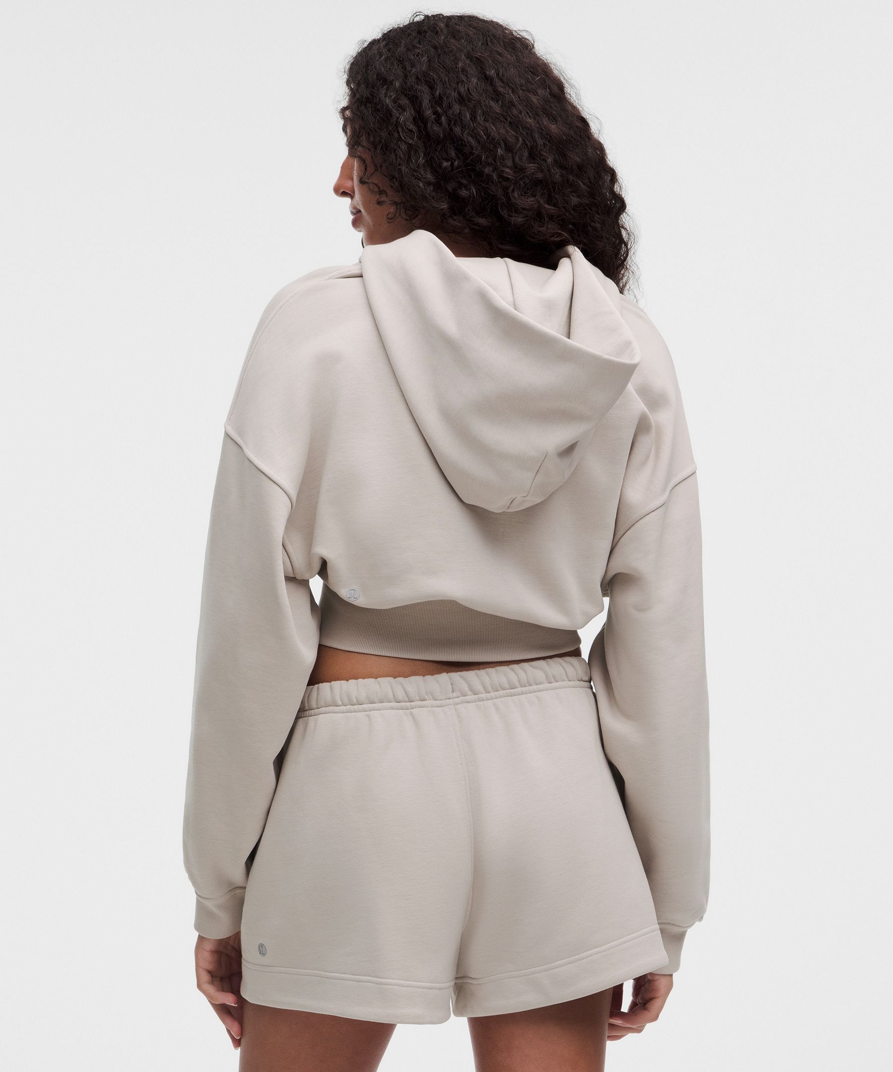 French Terry Cropped Full-Zip Hoodie