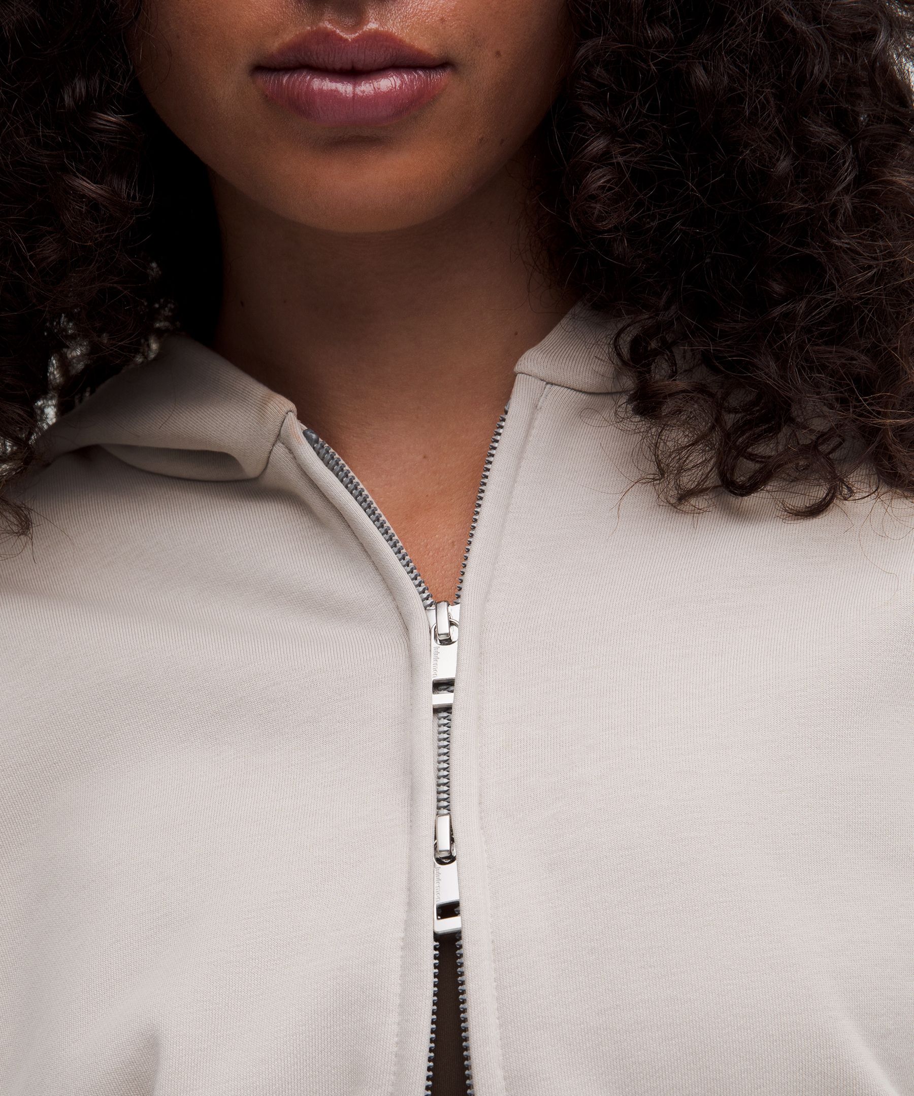 French Terry Cropped Full-Zip Hoodie
