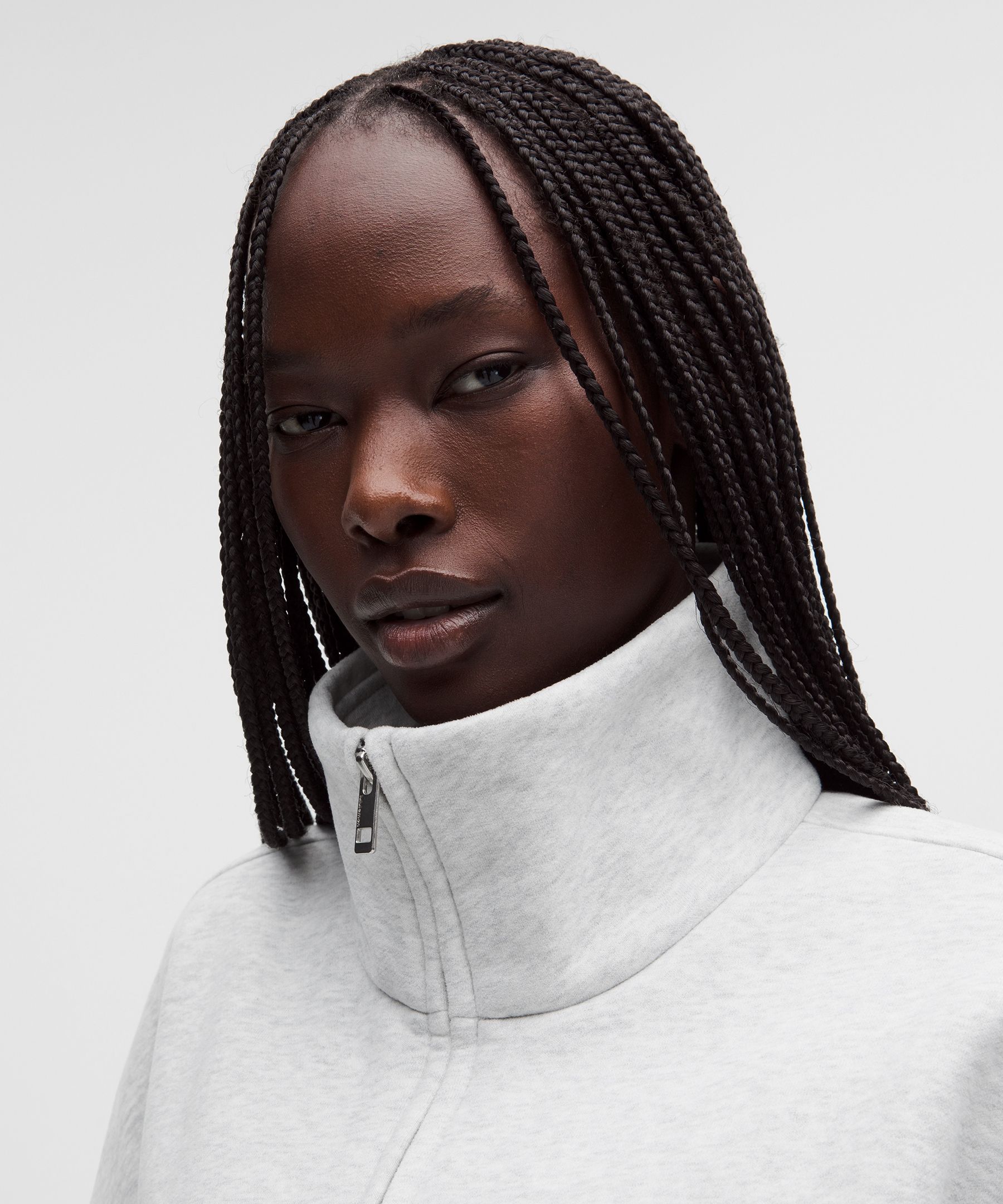 Sudadera Steady State SuperLoft oversized con cuello chimenea y media cremallera para mujer