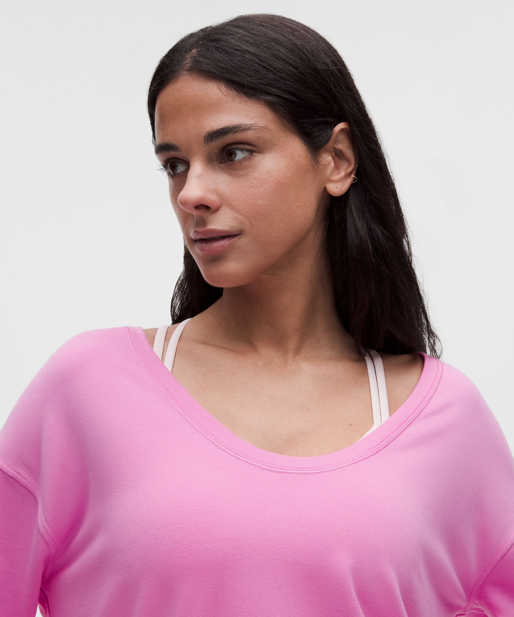 Lululemon Becalm Scoop-neck Pullover In Pink