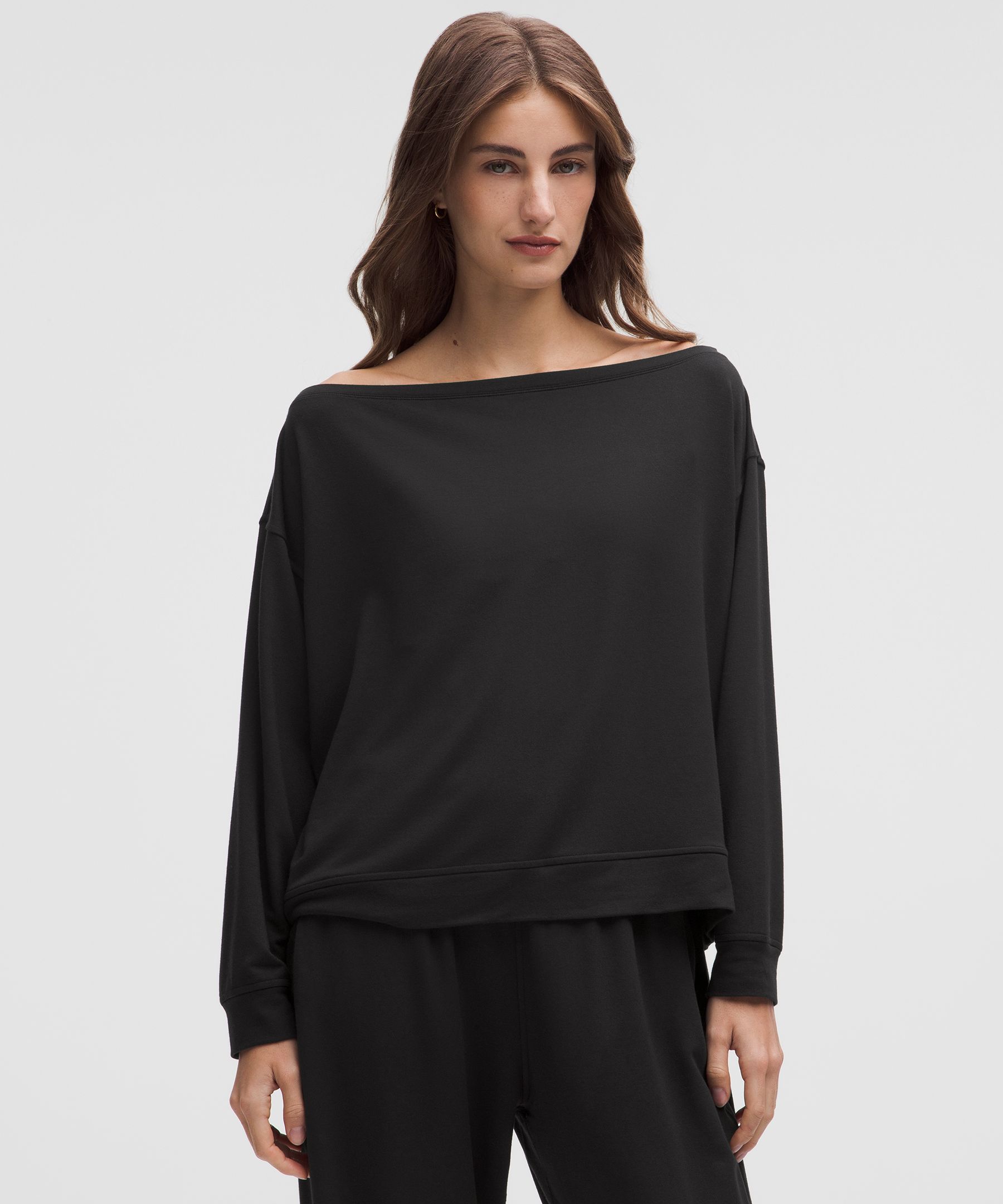 BeCalm Oversized Boatneck Long-Sleeve Shirt