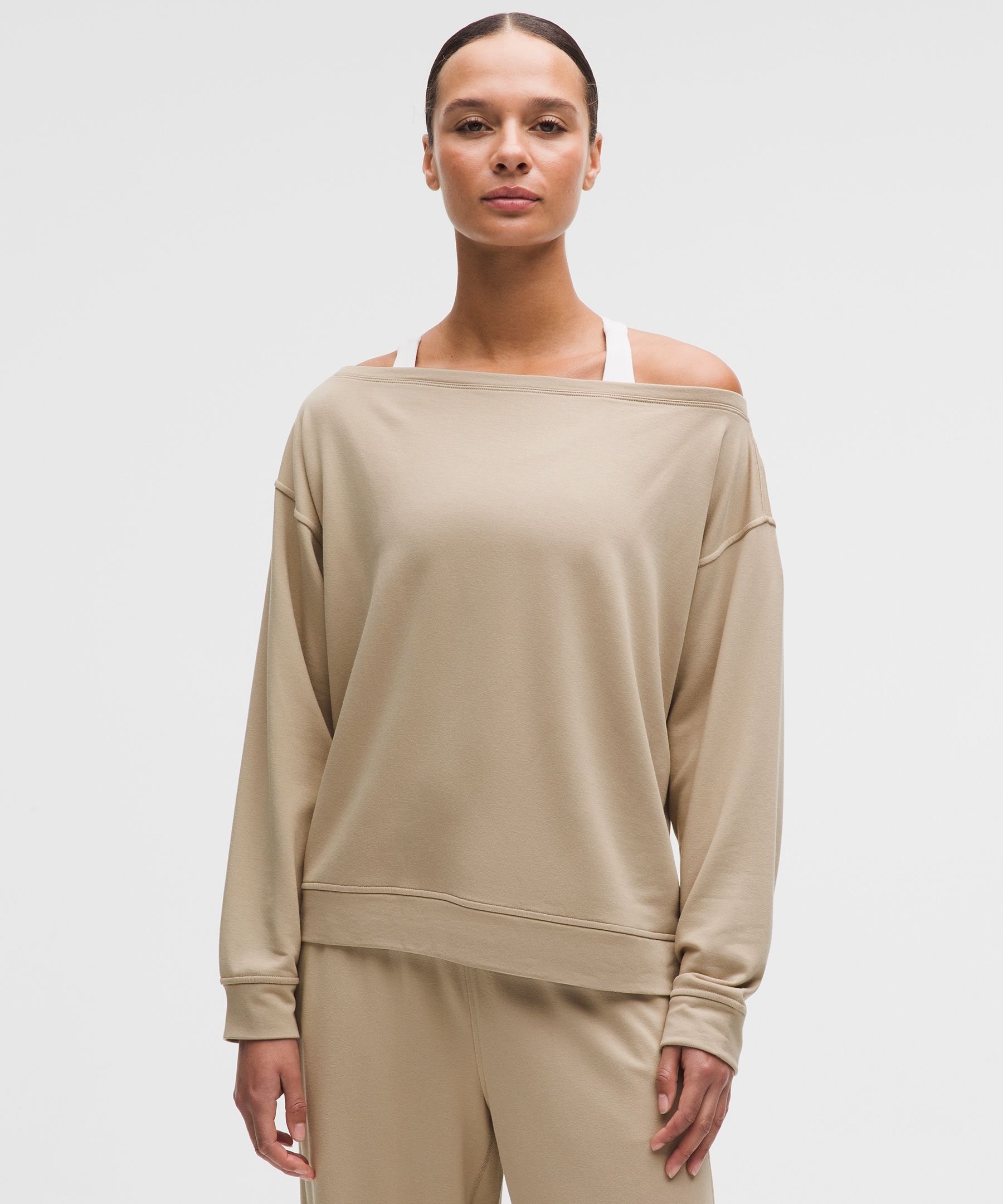 BeCalm Oversized Boatneck Long-Sleeve Shirt
