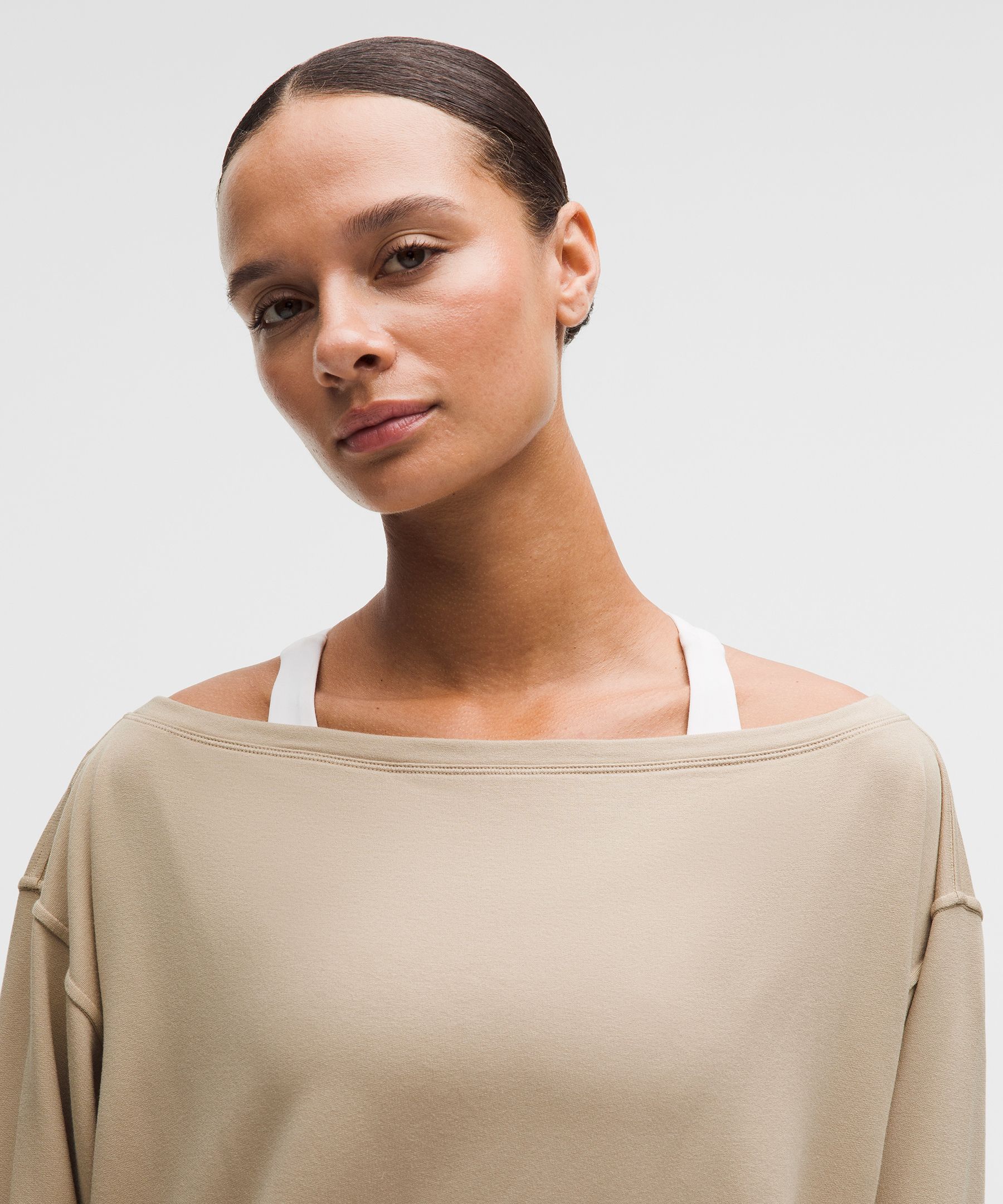 BeCalm Oversized Boatneck Long-Sleeve Shirt